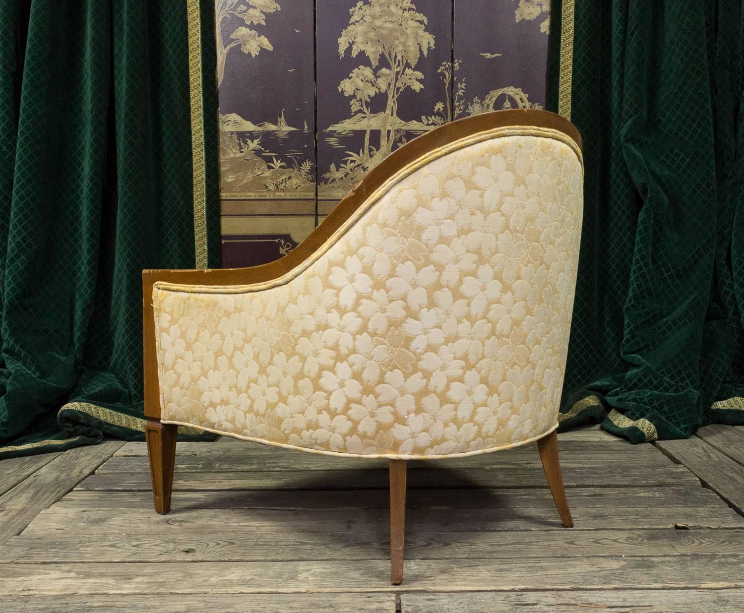 Pair of French, 1950s Rounded Armchairs 1