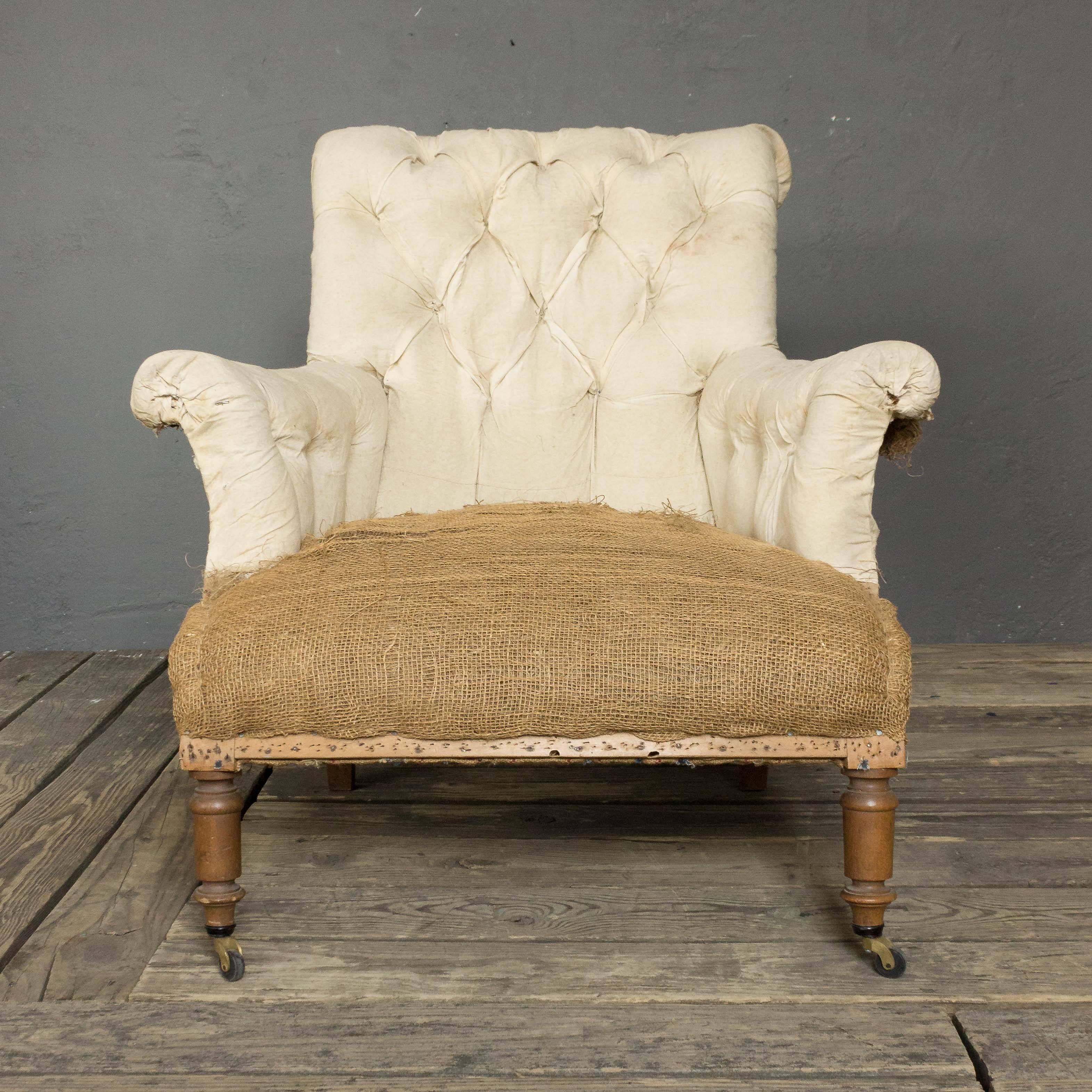 French Napoleon III Armchair with Rolled Back 4