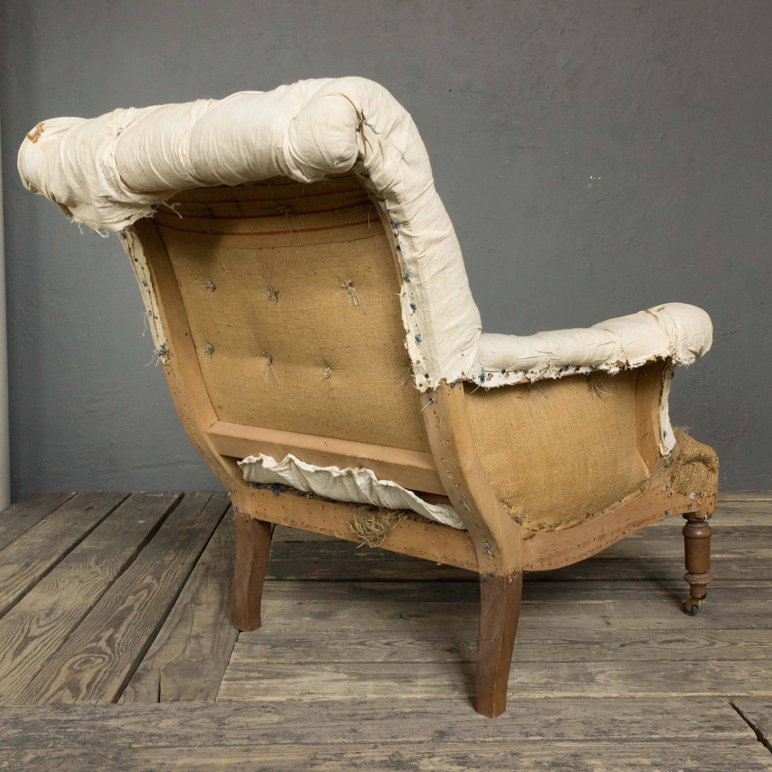 French Napoleon III Armchair with Rolled Back 1