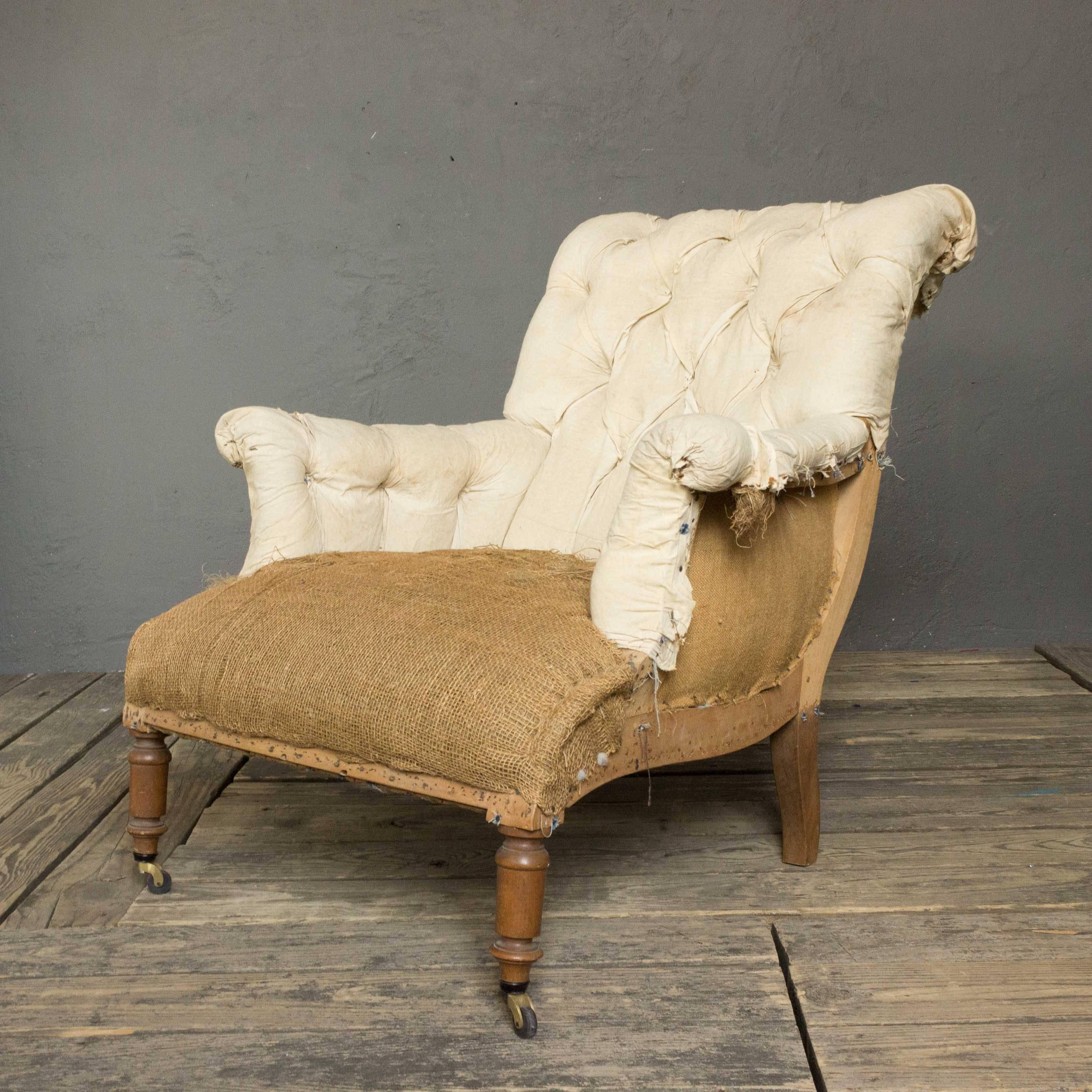 French Napoleon III Armchair with Rolled Back 2