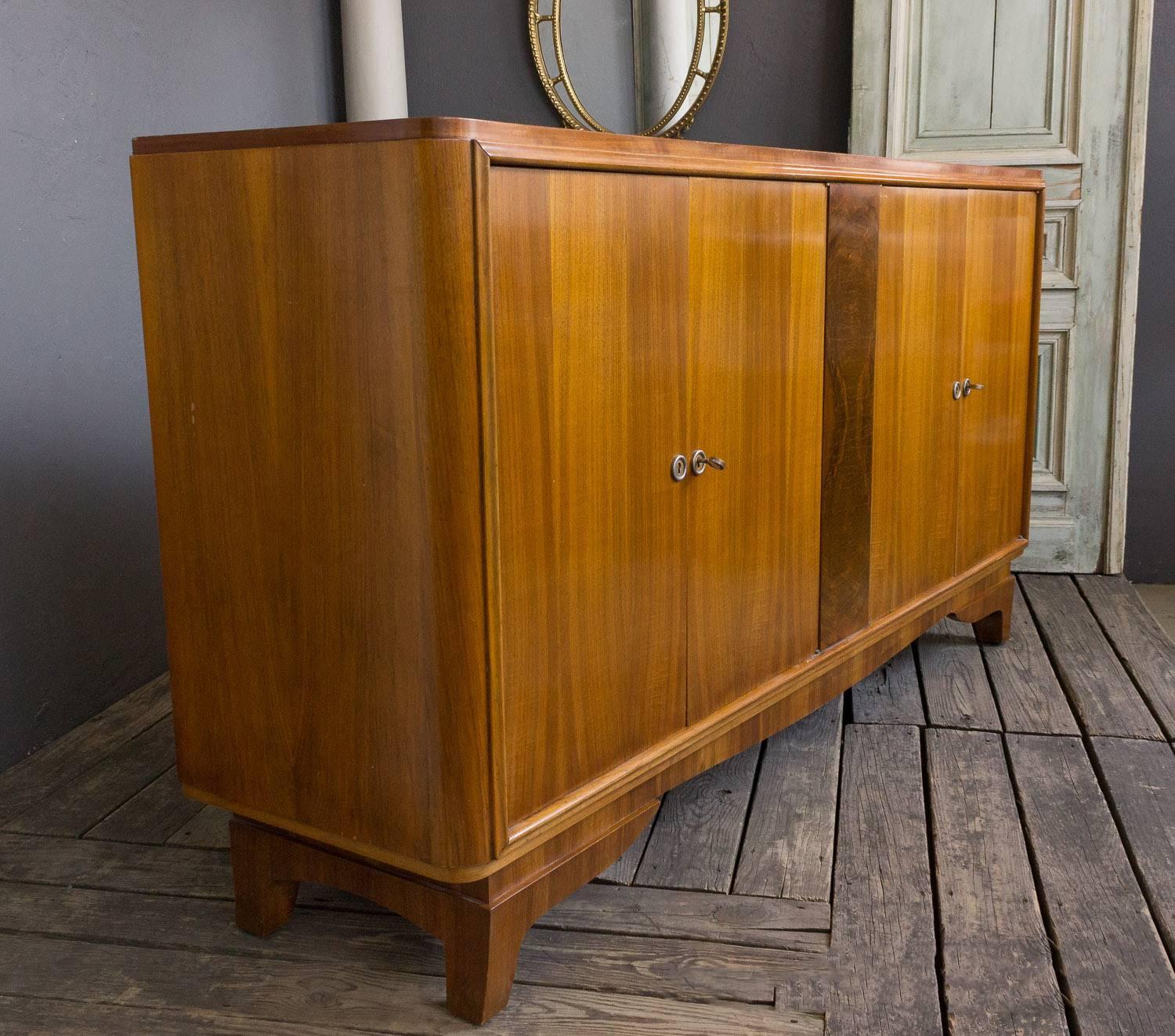 Mid-20th Century Large French Walnut Sideboard