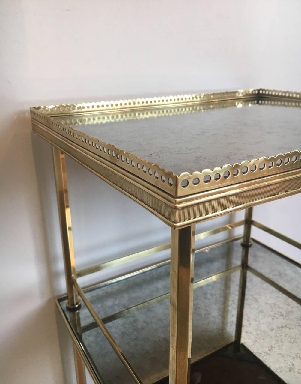 Pair of 1940s French Brass Side Tables 2