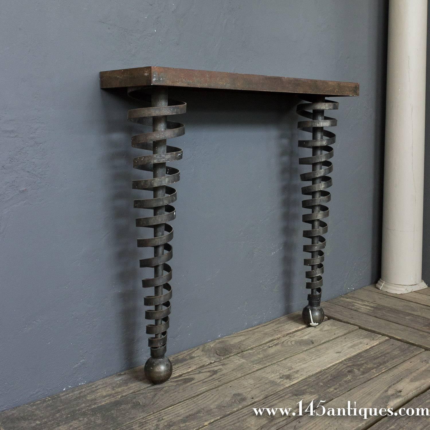 20th Century Very Unusual American Moderne Iron Console