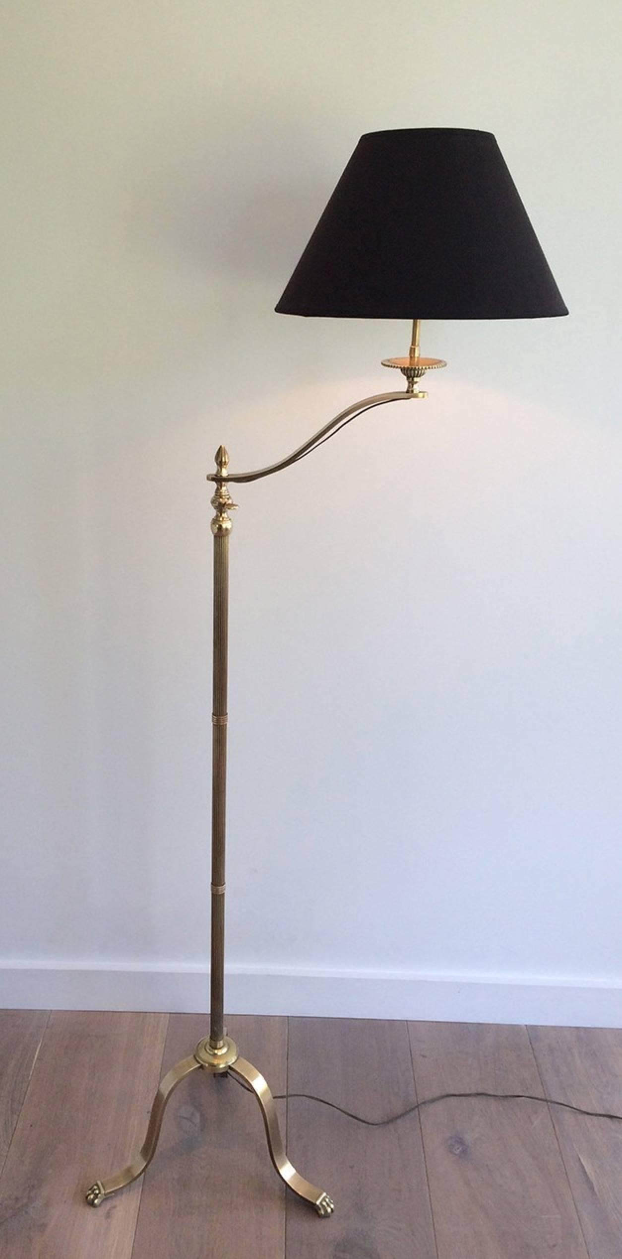 Pair of French Neoclassical Adjustable Reading Floor Lamps by Maison Jansen In Good Condition In Buchanan, NY