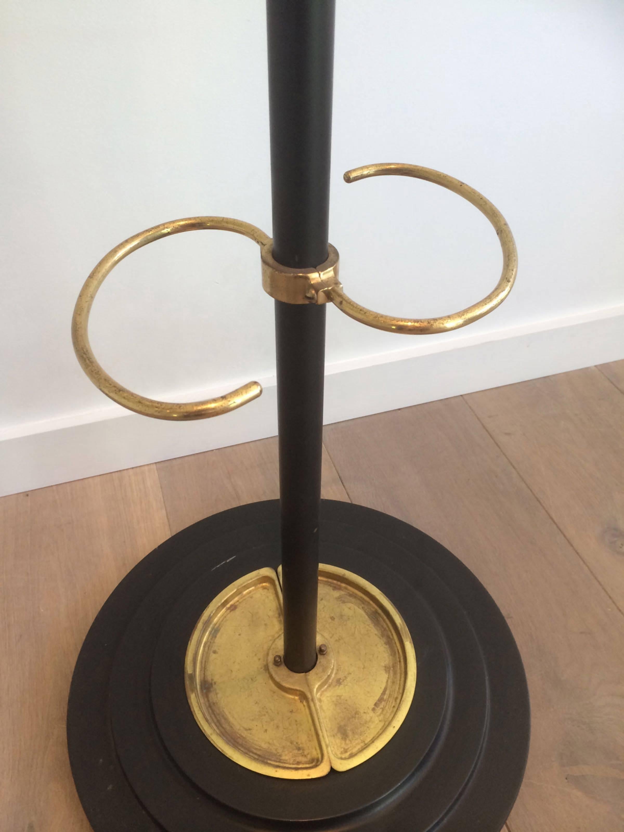 1940s French Brass and Steel Coat Rack by Jacques Adnet 5