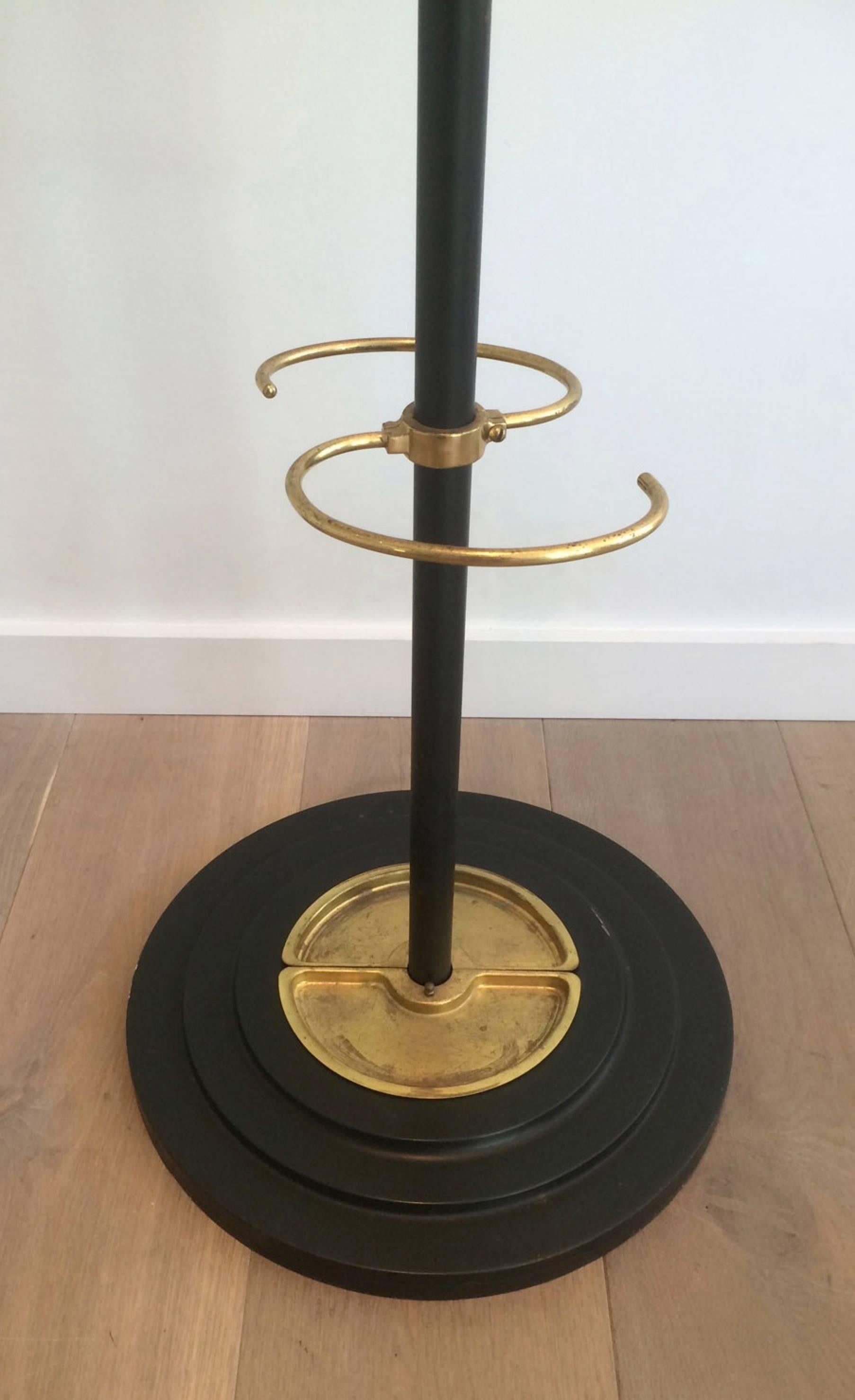 1940s French Brass and Steel Coat Rack by Jacques Adnet 6