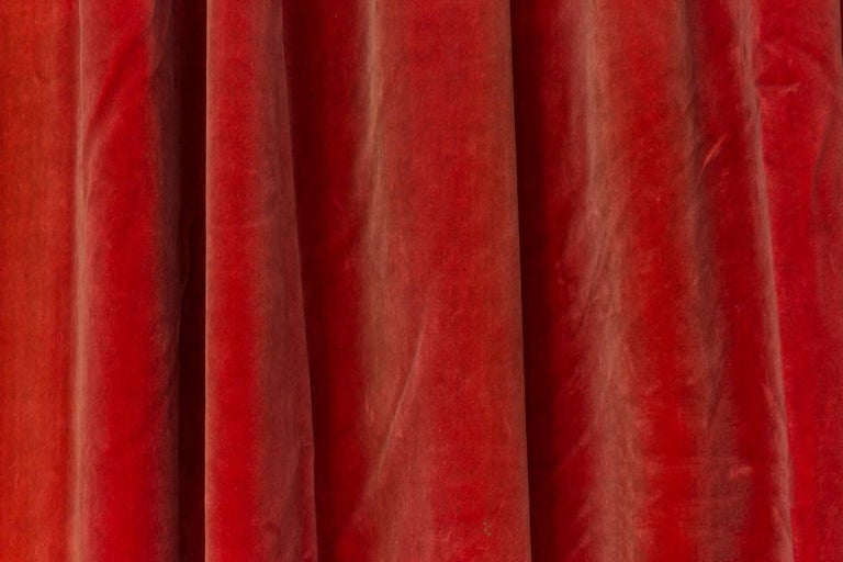 Two Pairs Of Paprika Color Velvet Drapes For Sale At 1stdibs