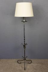 Scrolled Silvered Iron Spanish Floor Lamp