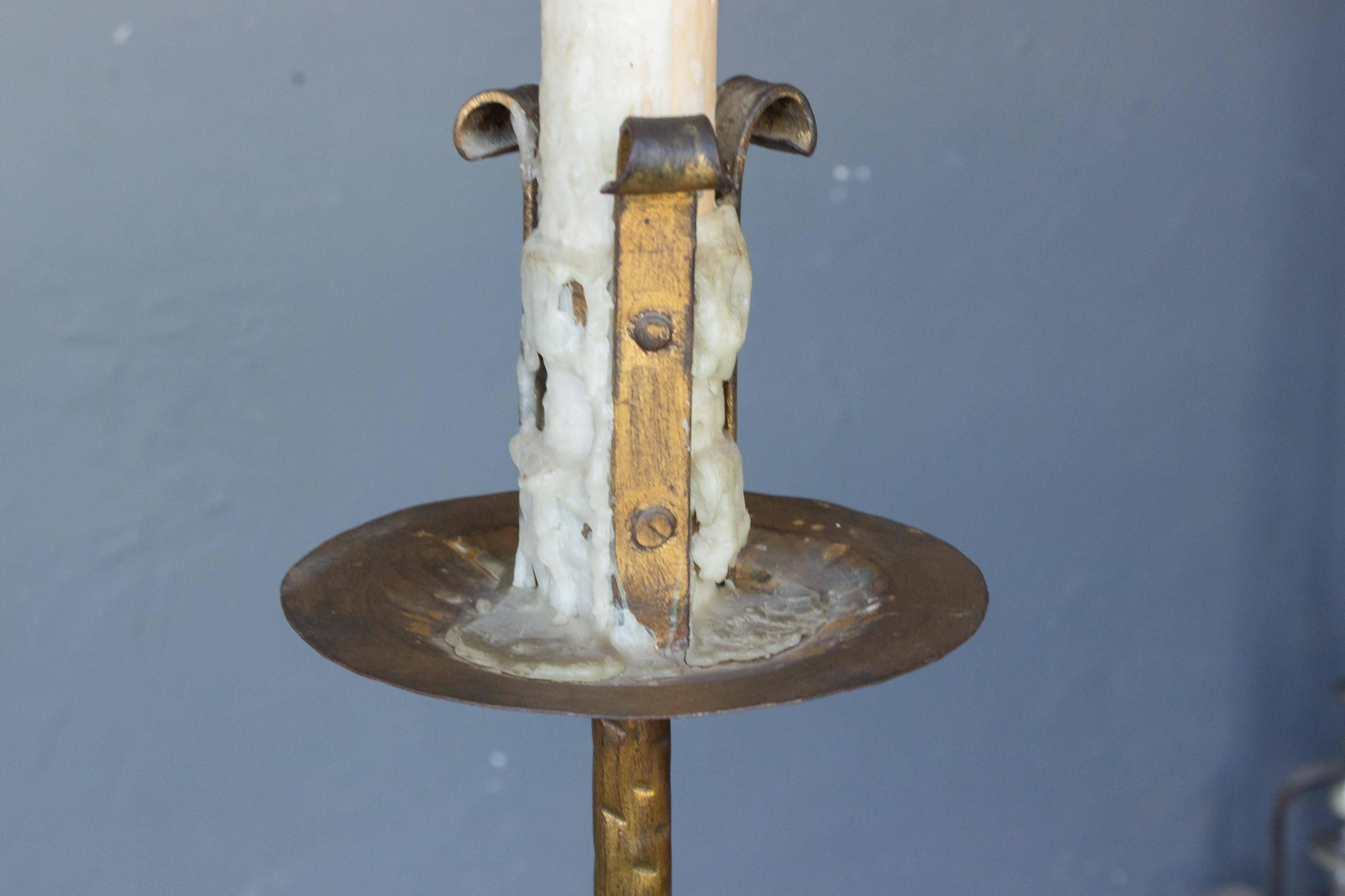 Spanish Gilt Wrought Iron Floor Lamp 3