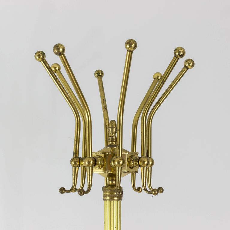 Freestanding Brass Coat Rack or Hall Tree at 1stDibs brass coat rack