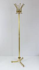 Freestanding Brass Coat Rack or Hall Tree