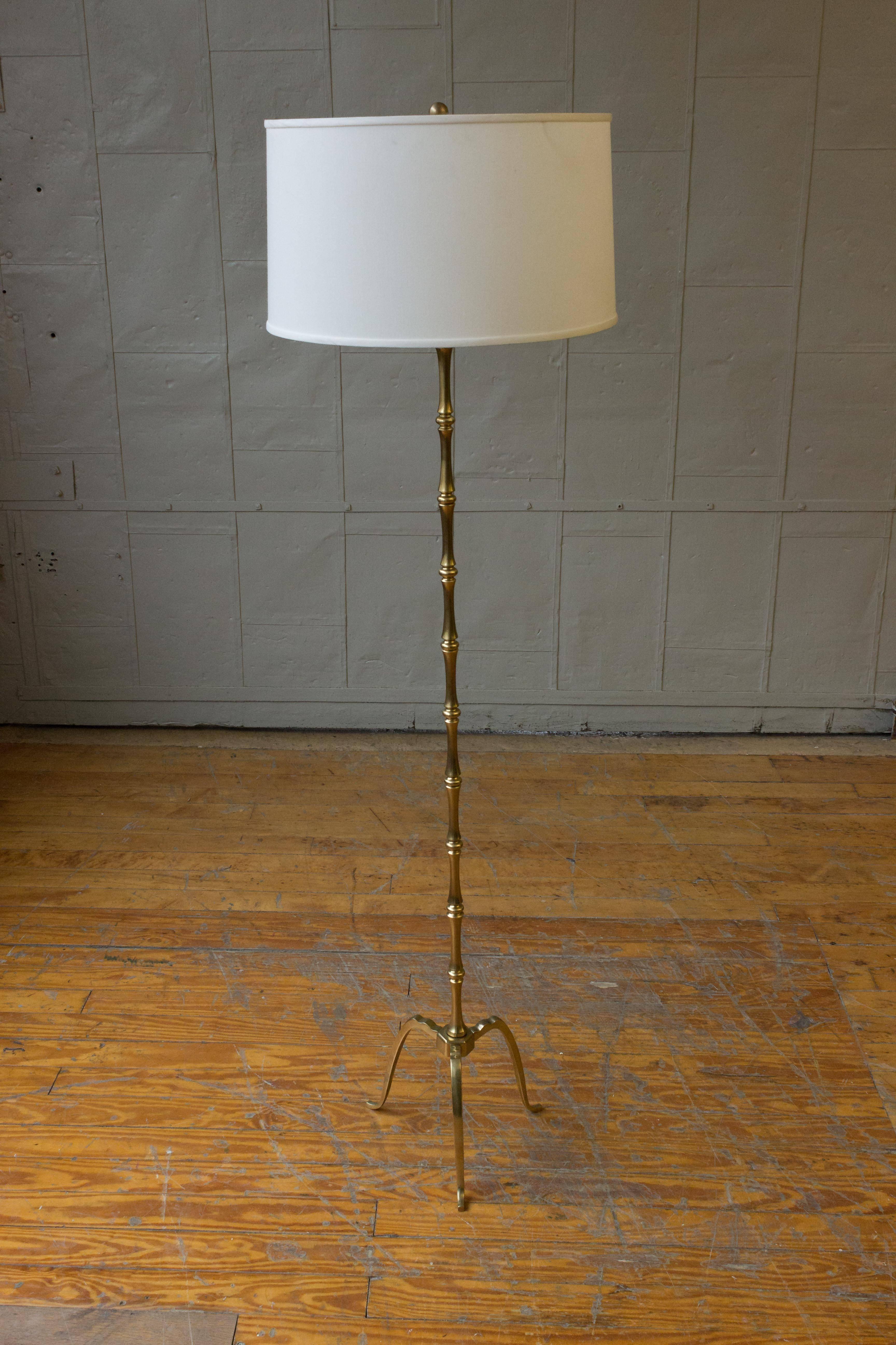 French 1940s Bronze and Brass Floor Lamp 2
