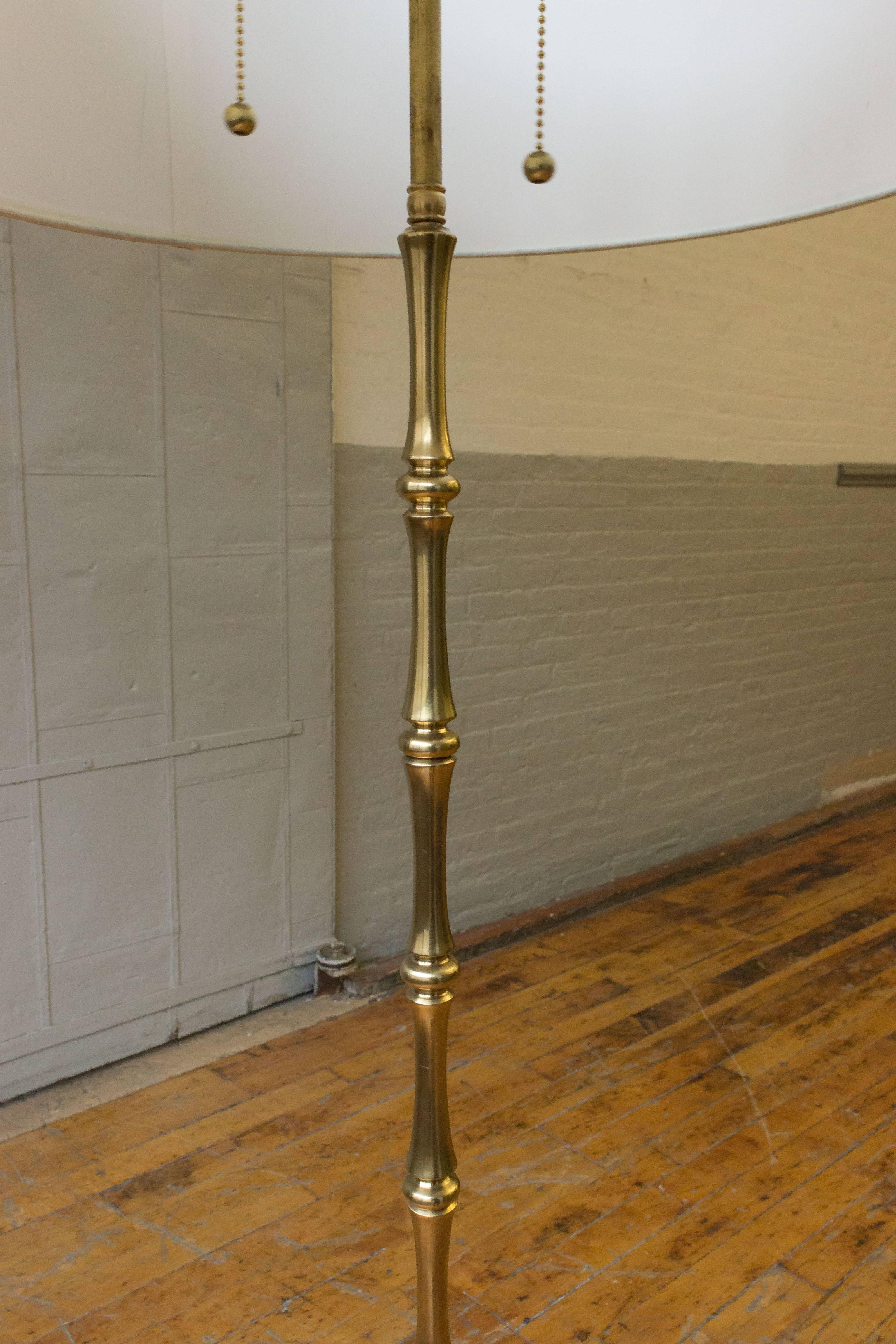 Mid-20th Century French 1940s Bronze and Brass Floor Lamp