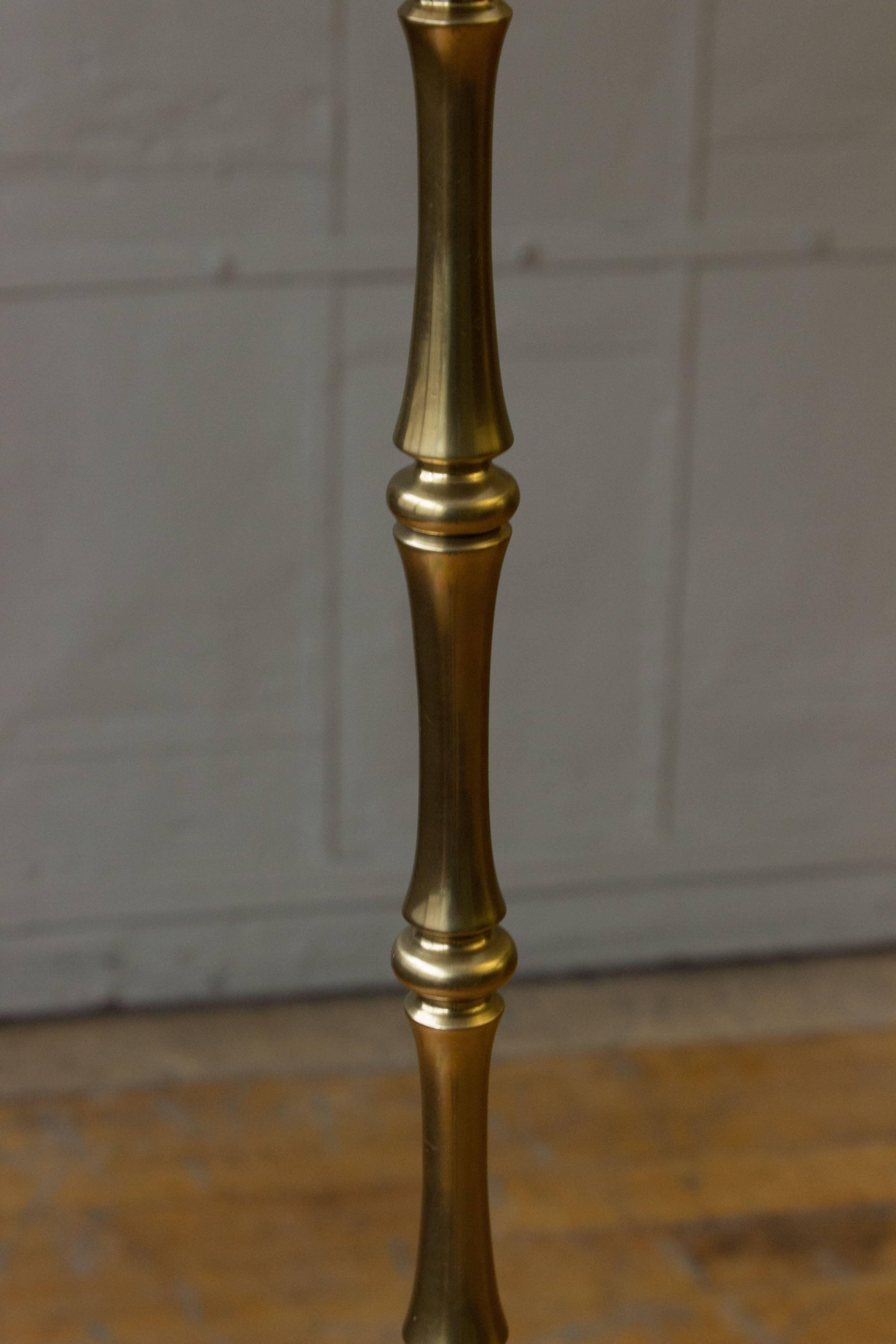 Mid-Century Modern French 1940s Bronze and Brass Floor Lamp