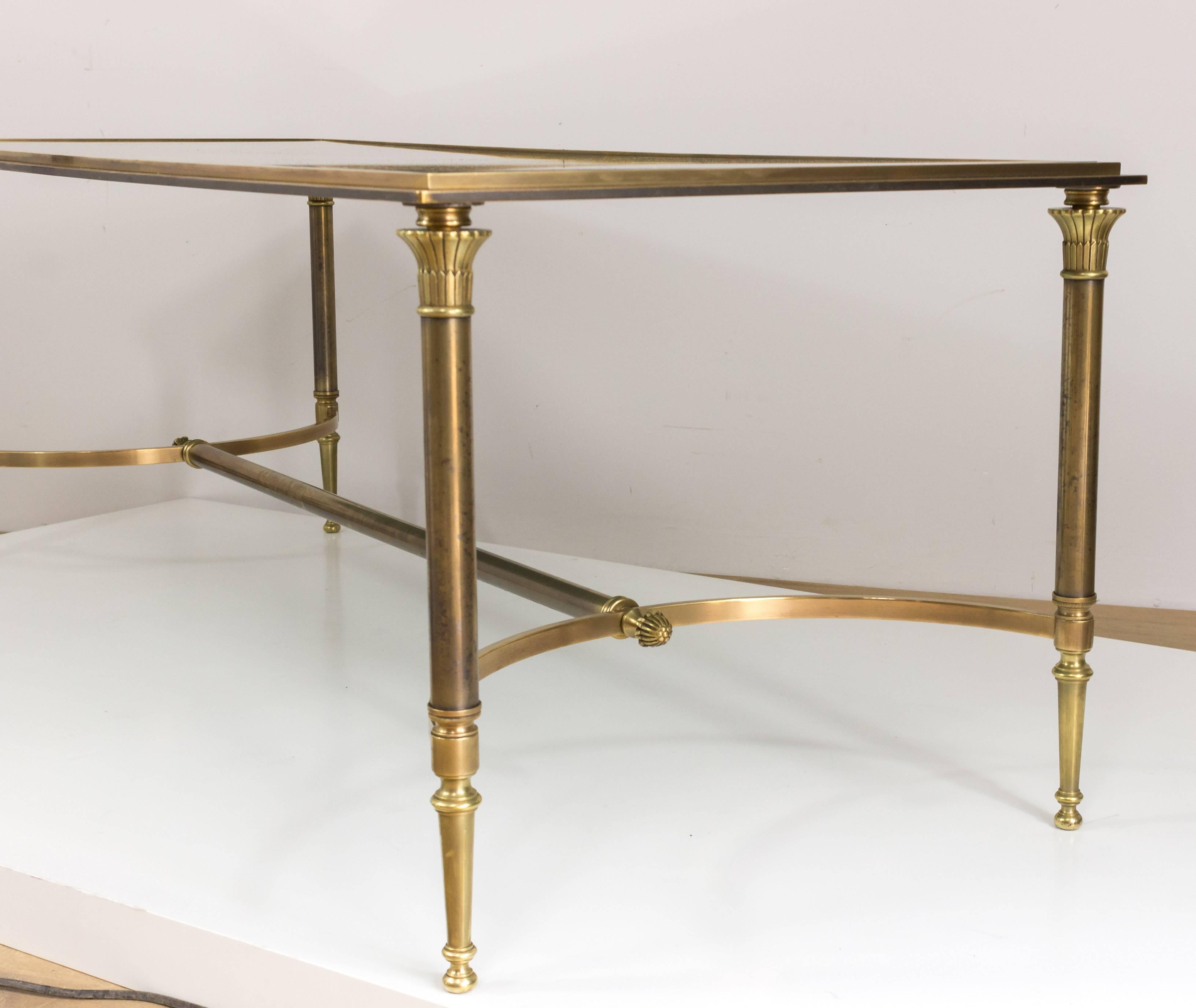 French Brass and Bronze Coffee Table In Excellent Condition In Buchanan, NY