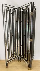 Large French 1970s Mirrored Screen
