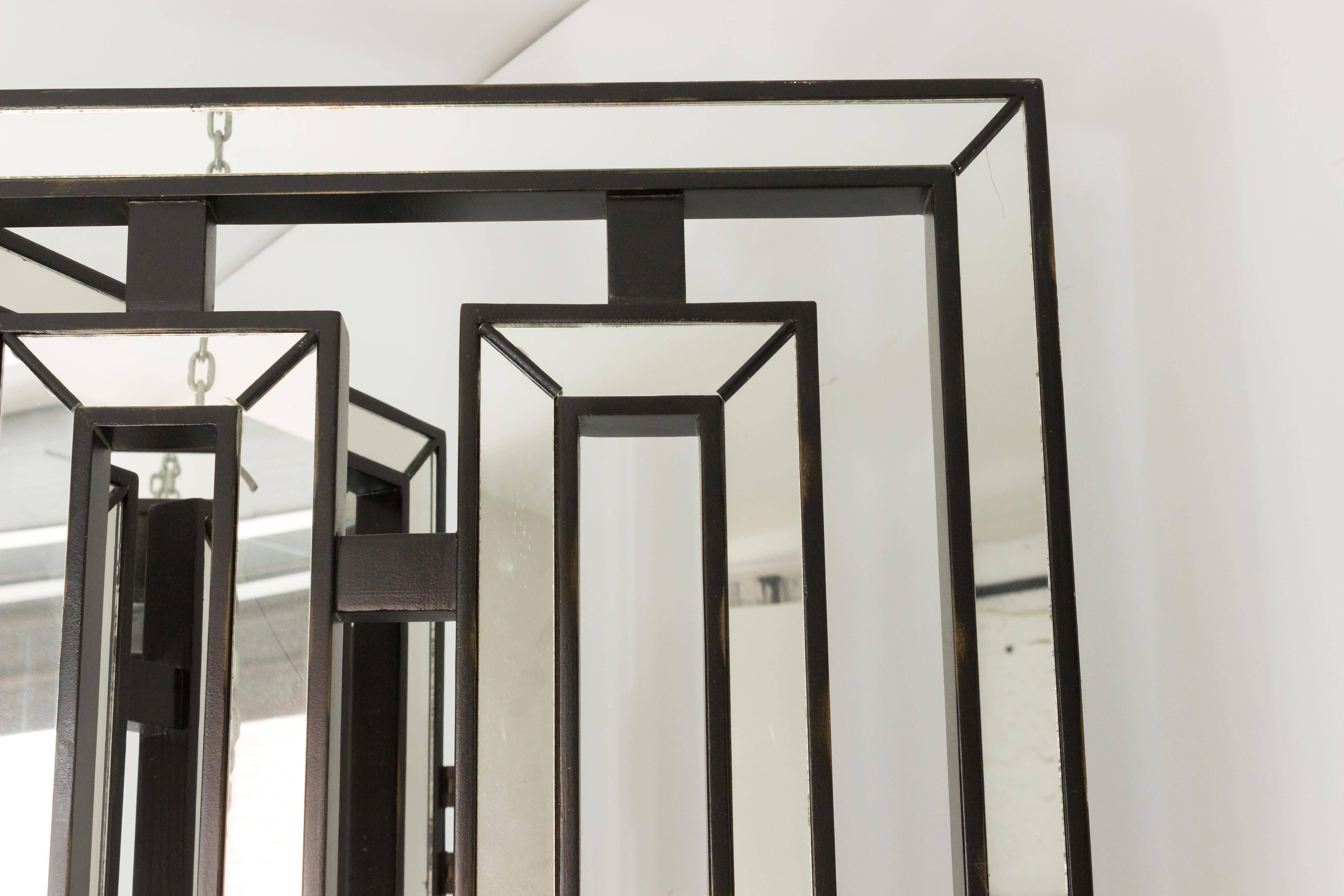 Large French 1970s Mirrored Screen 2