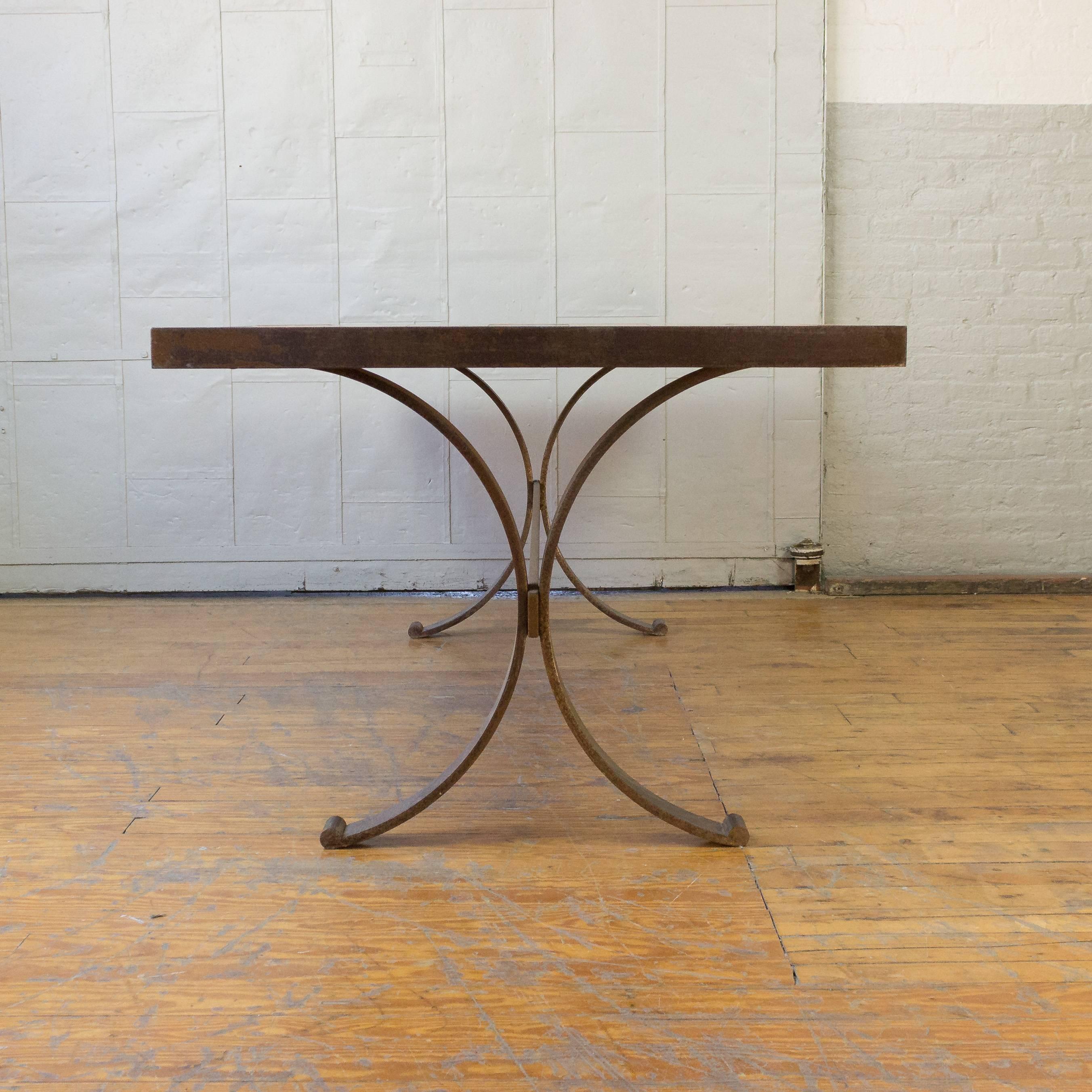 Mid-20th Century French 1960s Dining Table with Ceramic Tiled Top