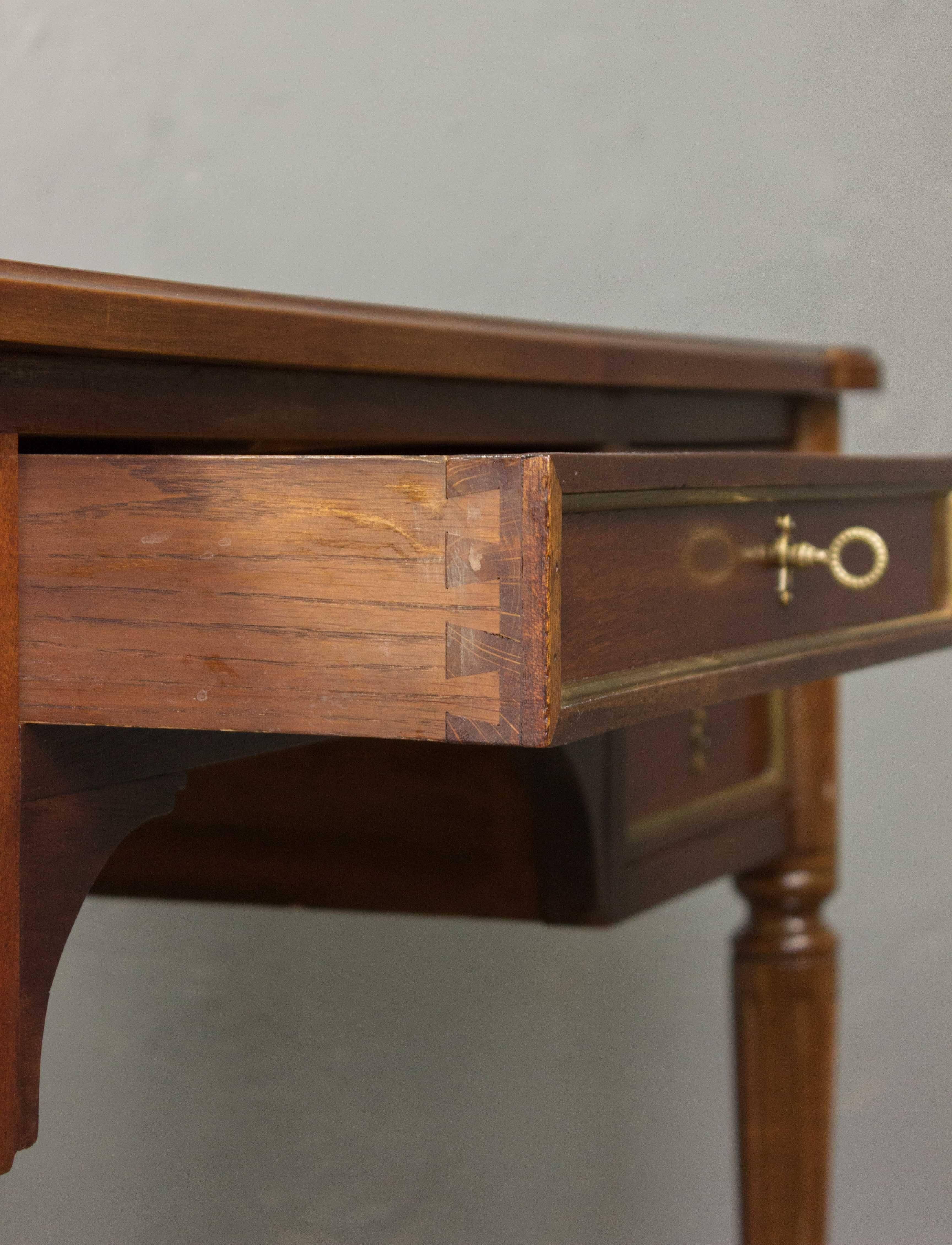 French Louis XVI Style Mahogany Desk with Leather Top 1