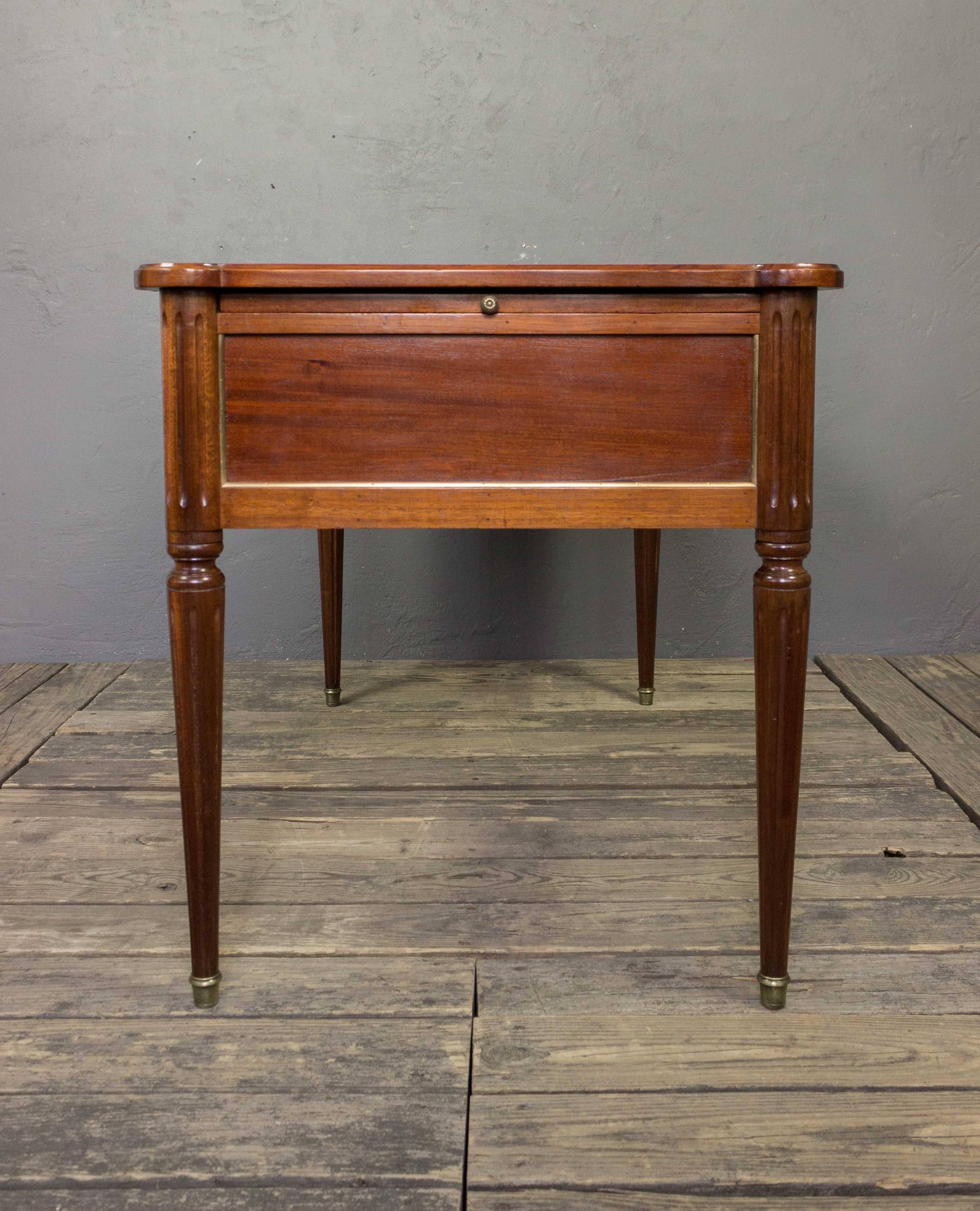 French Louis XVI Style Mahogany Desk with Leather Top 4