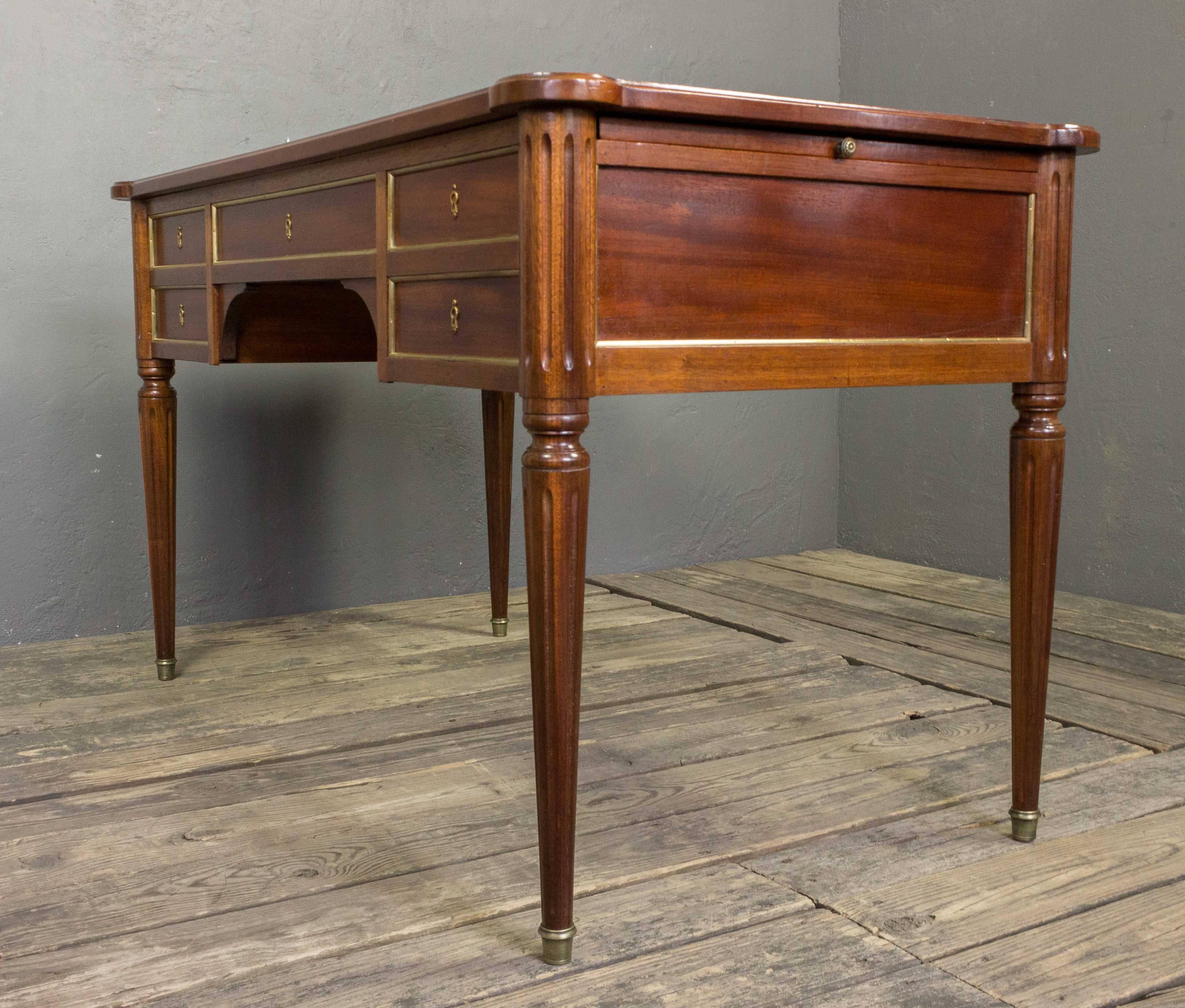 French Louis XVI Style Mahogany Desk with Leather Top 5
