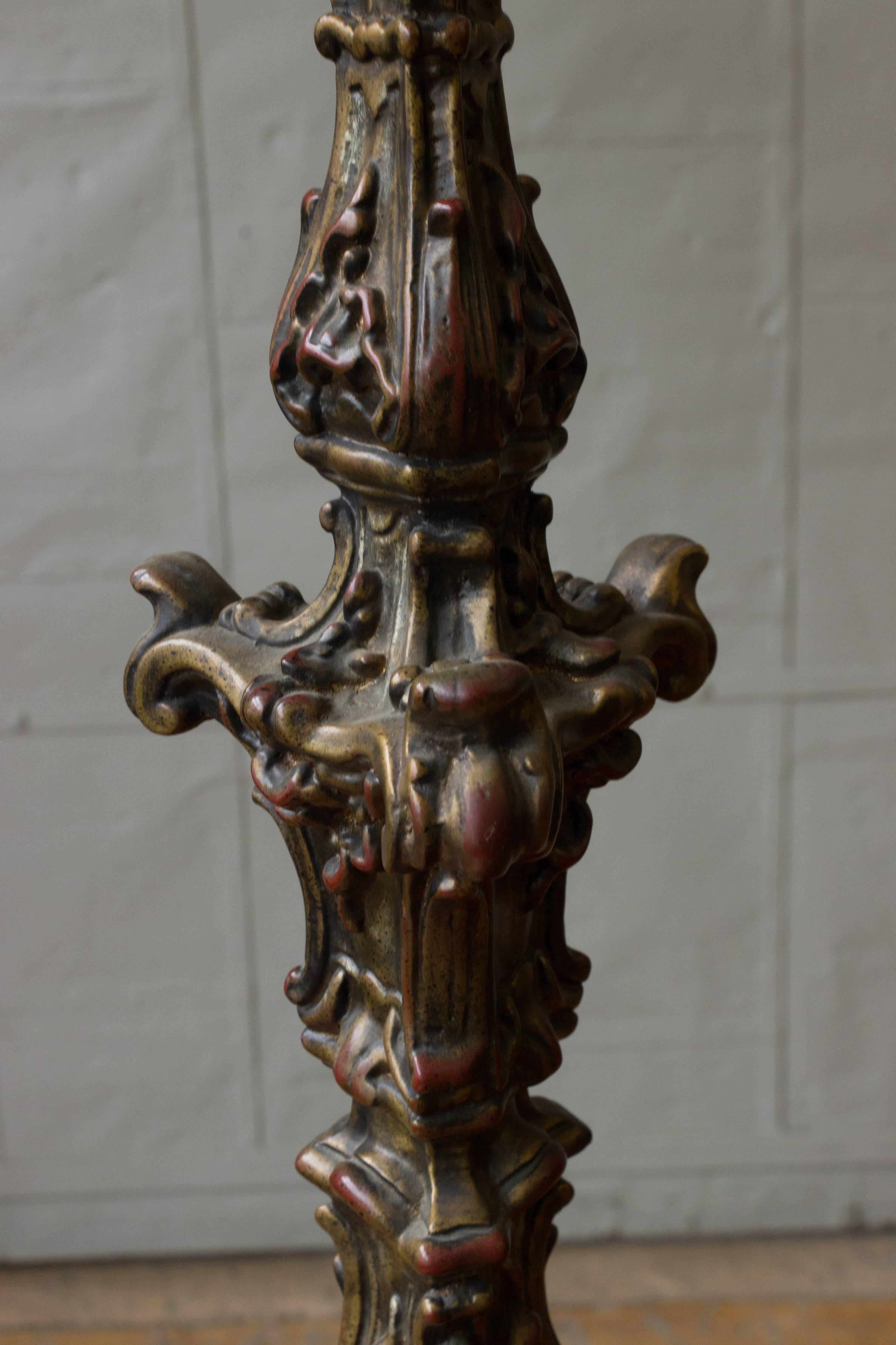 Pair of Italian 1950s Neo-Baroque Table Lamps For Sale 2