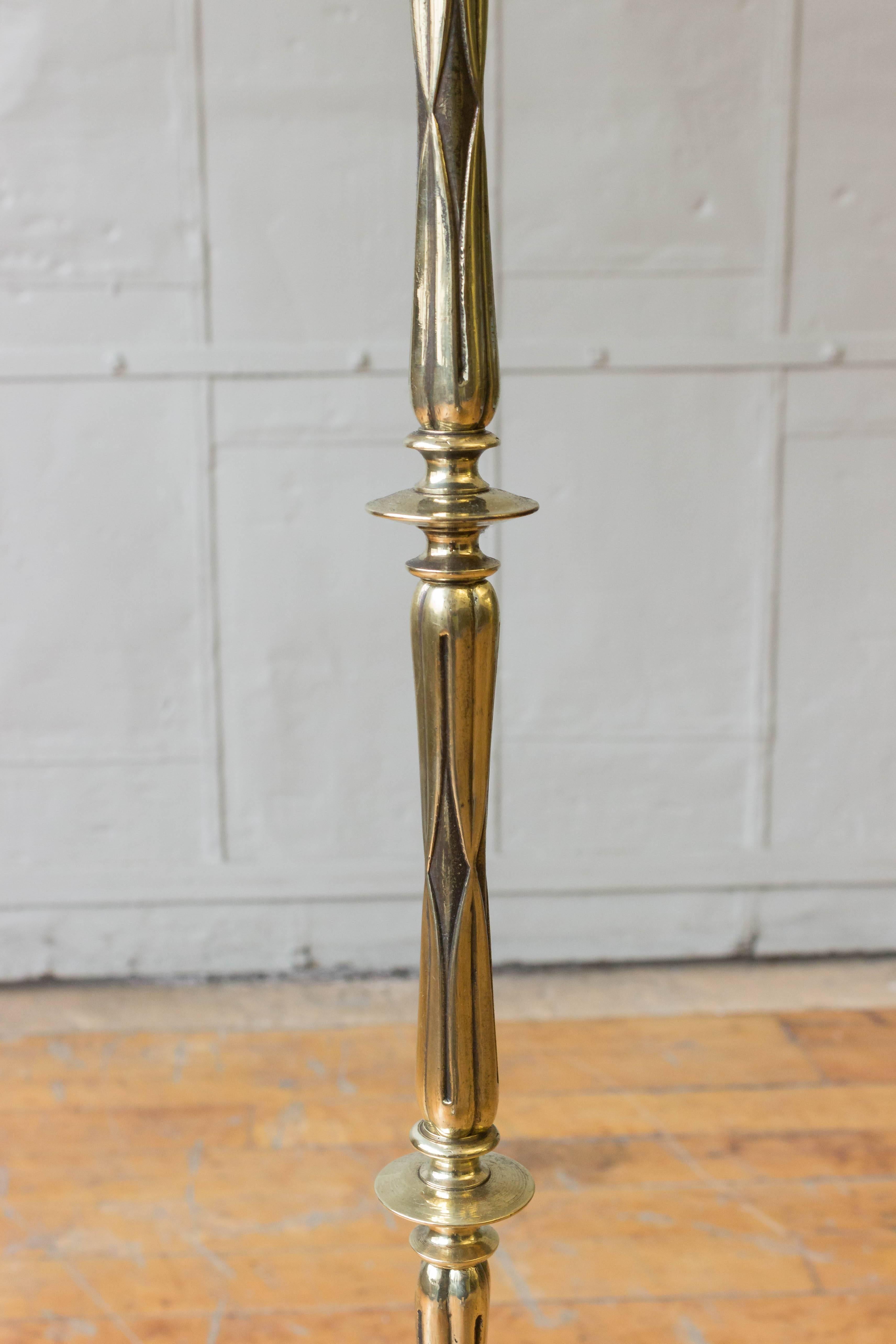Brass Pair of French Art Deco Style Floor Lamps