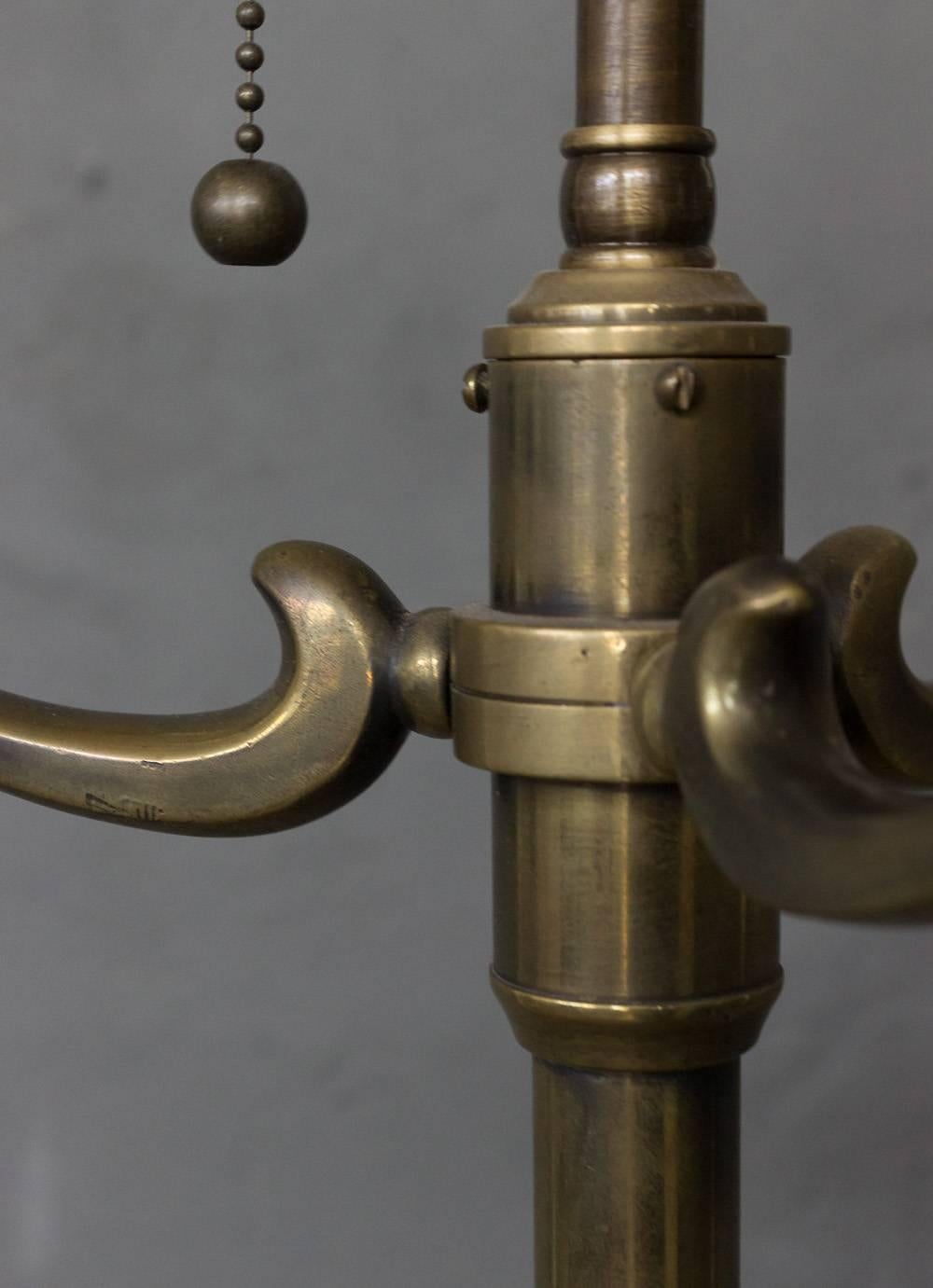 1940's French Brass Floor Lamp In Good Condition In Buchanan, NY