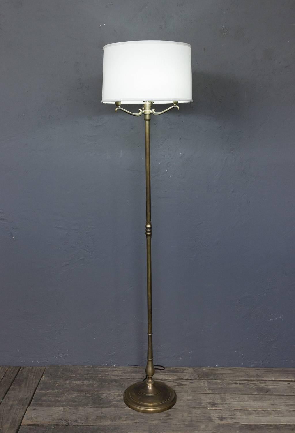 1940's French Brass Floor Lamp 1