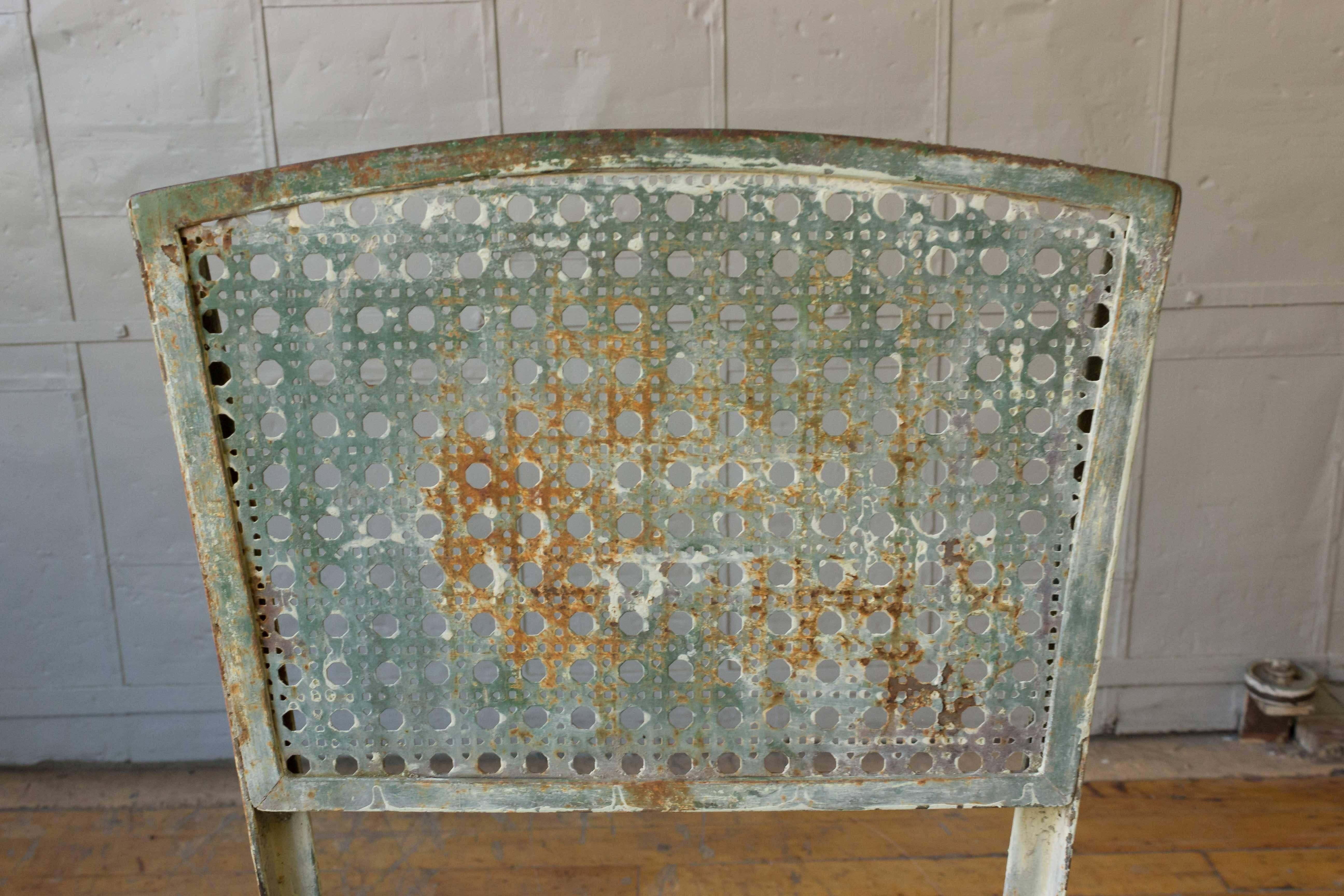 Pair of Iron Industrial Chairs with Original Paint 4