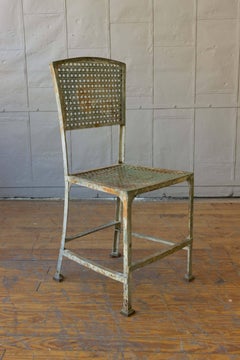 Pair of Iron Industrial Chairs with Original Paint