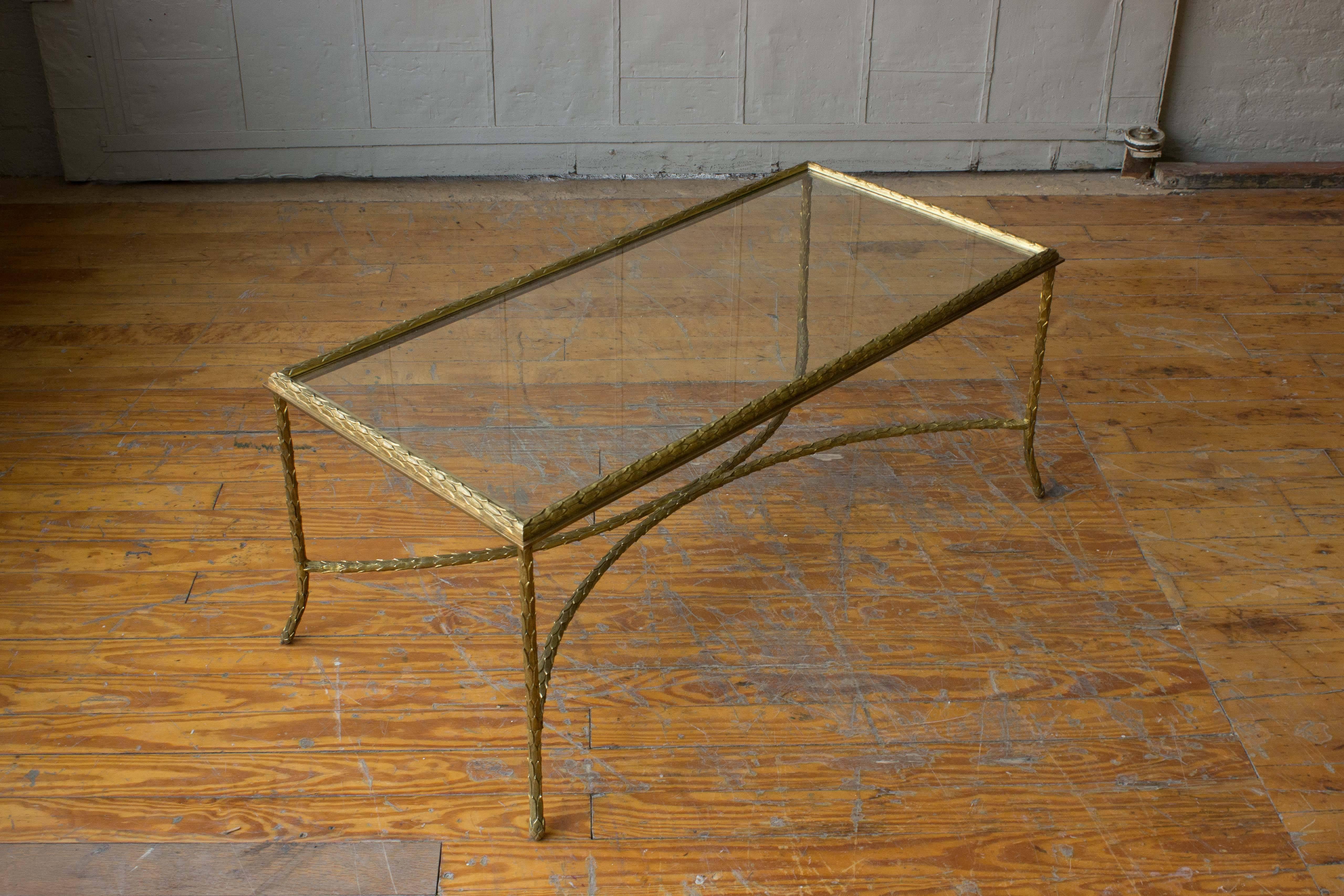 Excellent gilt bronze coffee table by Maison Baguès, French, 1940s.

