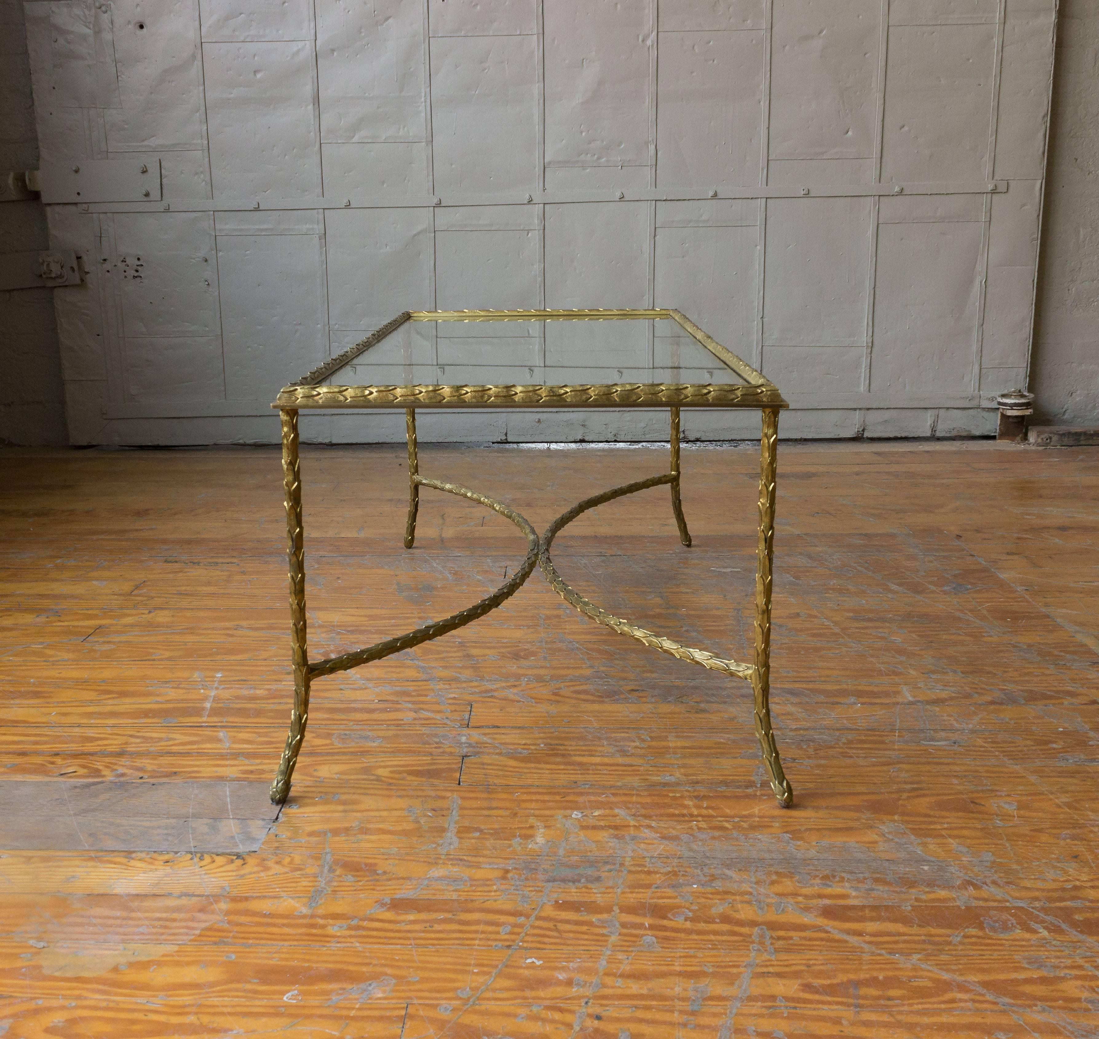 1940s French Gilt Bronze Coffee Table by Maison Baguès 2