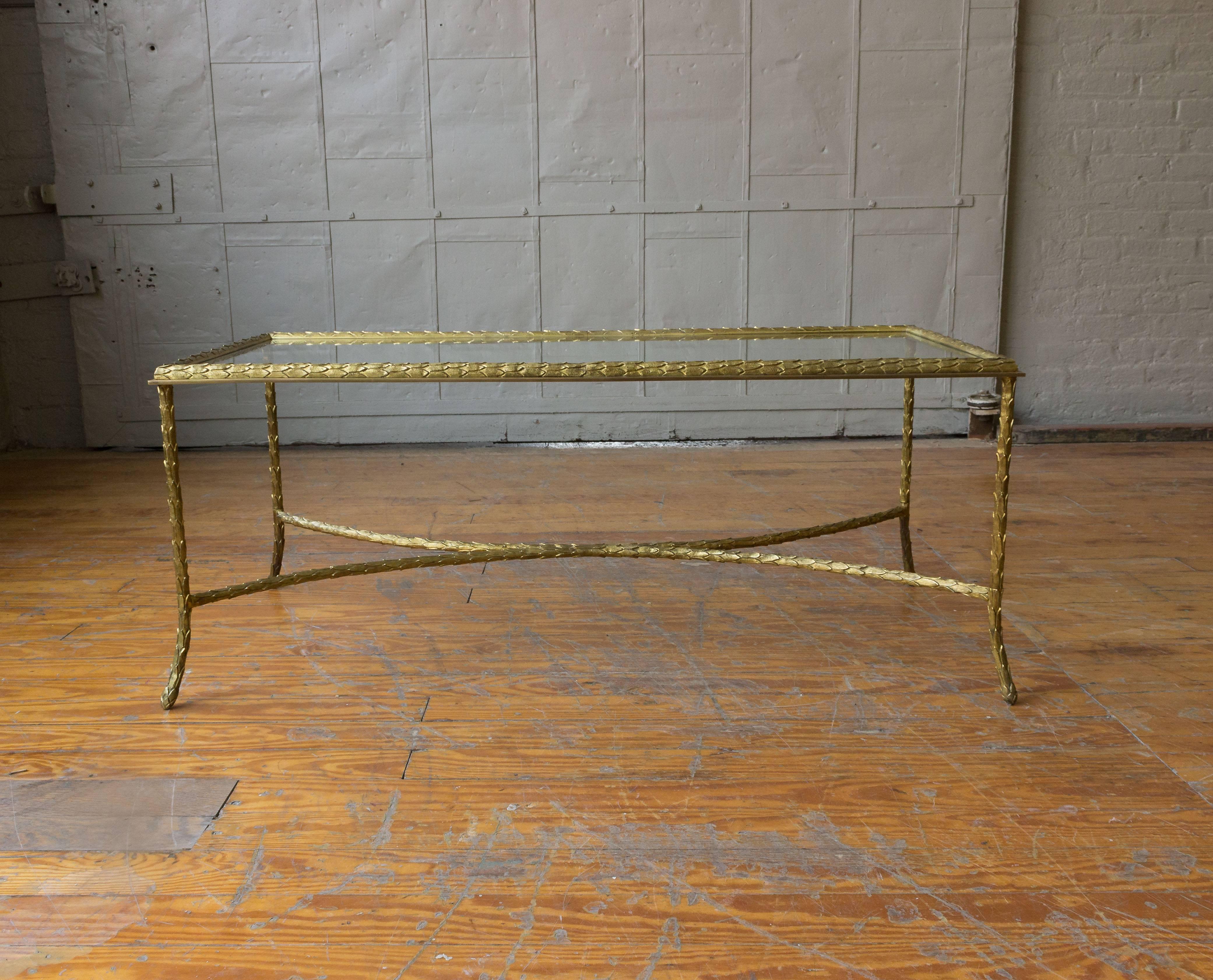 1940s French Gilt Bronze Coffee Table by Maison Baguès 1