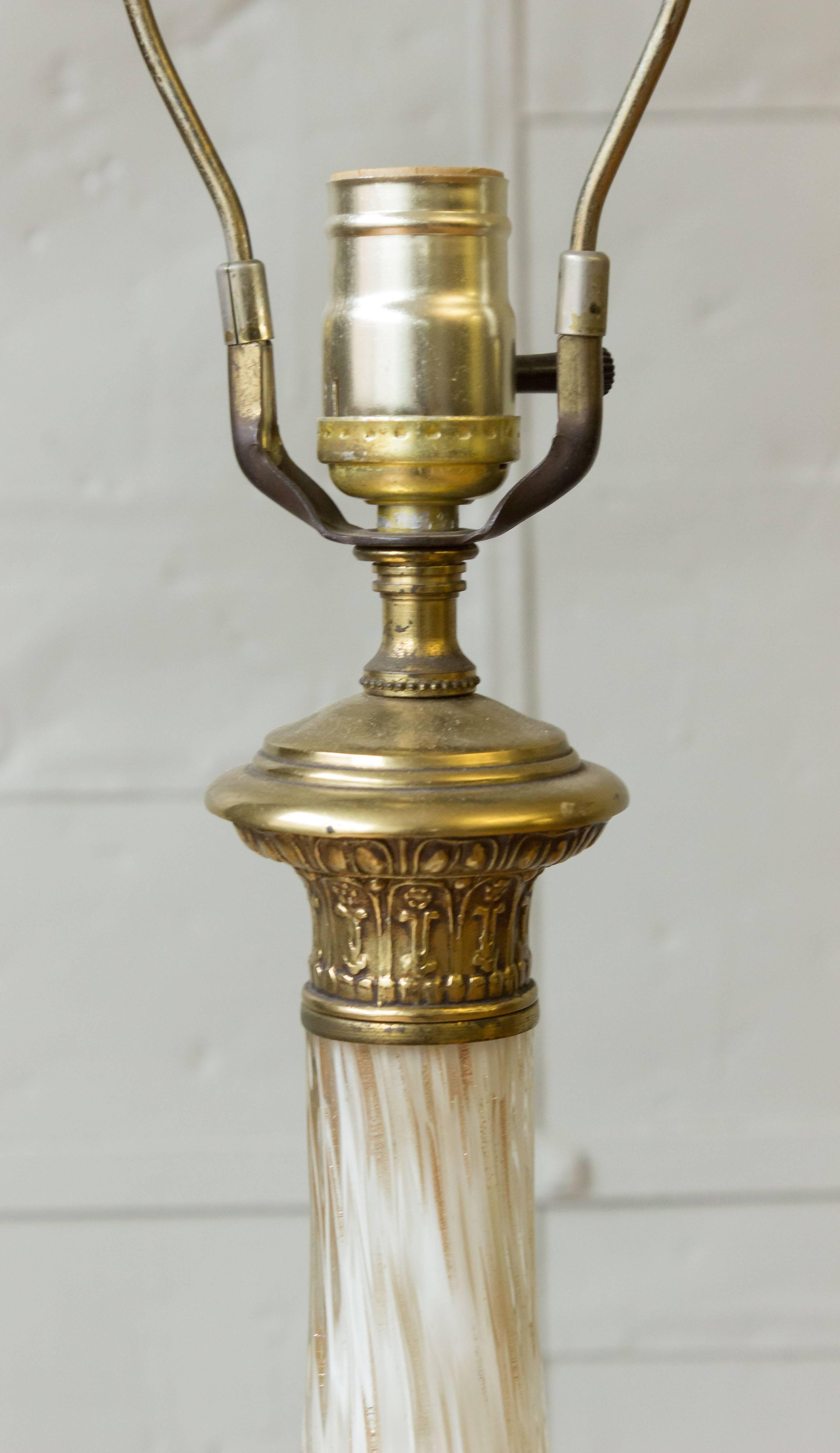 Art Glass Italian Mid Century Gold Flecked Murano Table Lamp