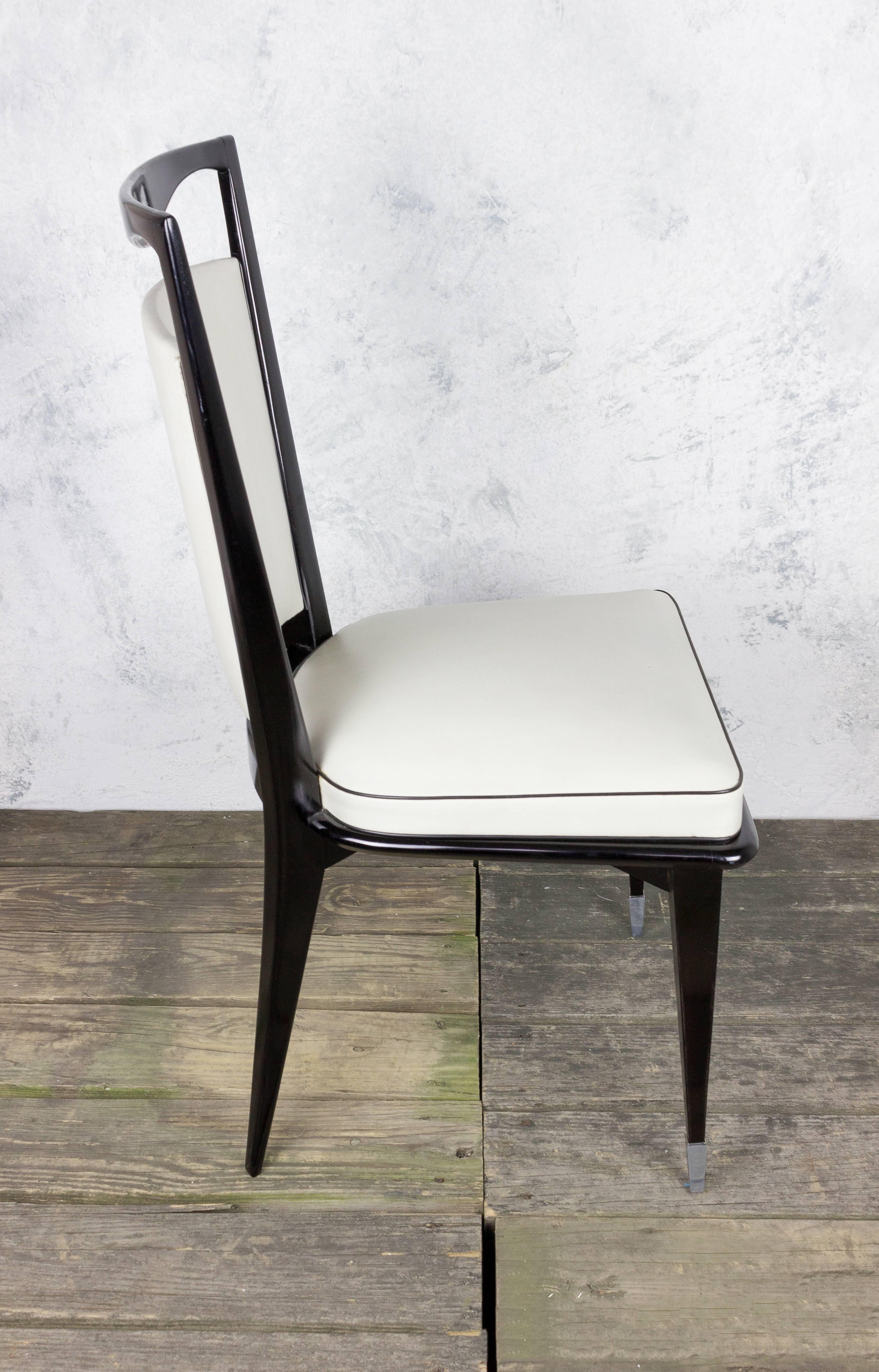Pair of French Mid-Century Modern Side Chairs 1