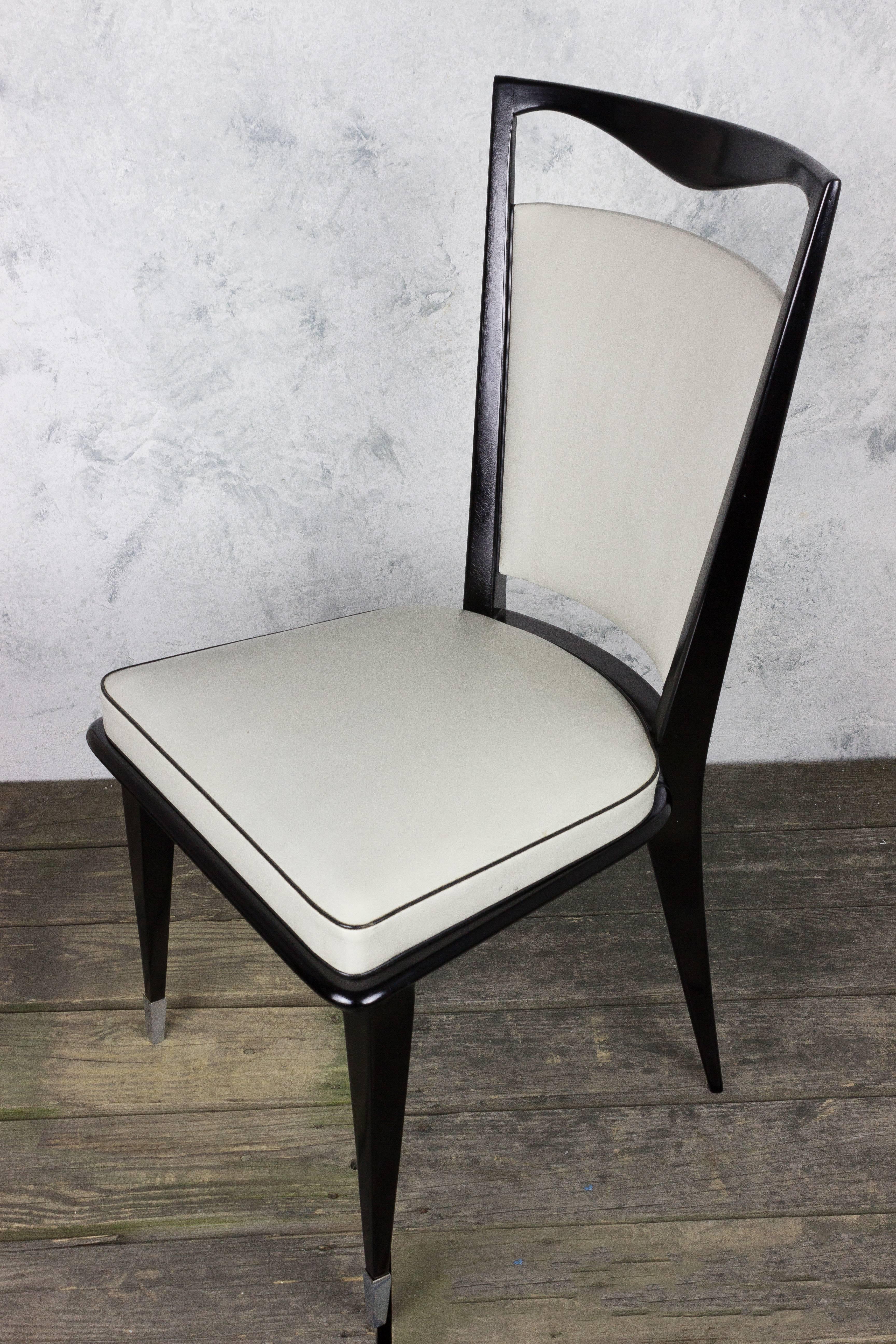 Pair of French Mid-Century Modern Side Chairs 4