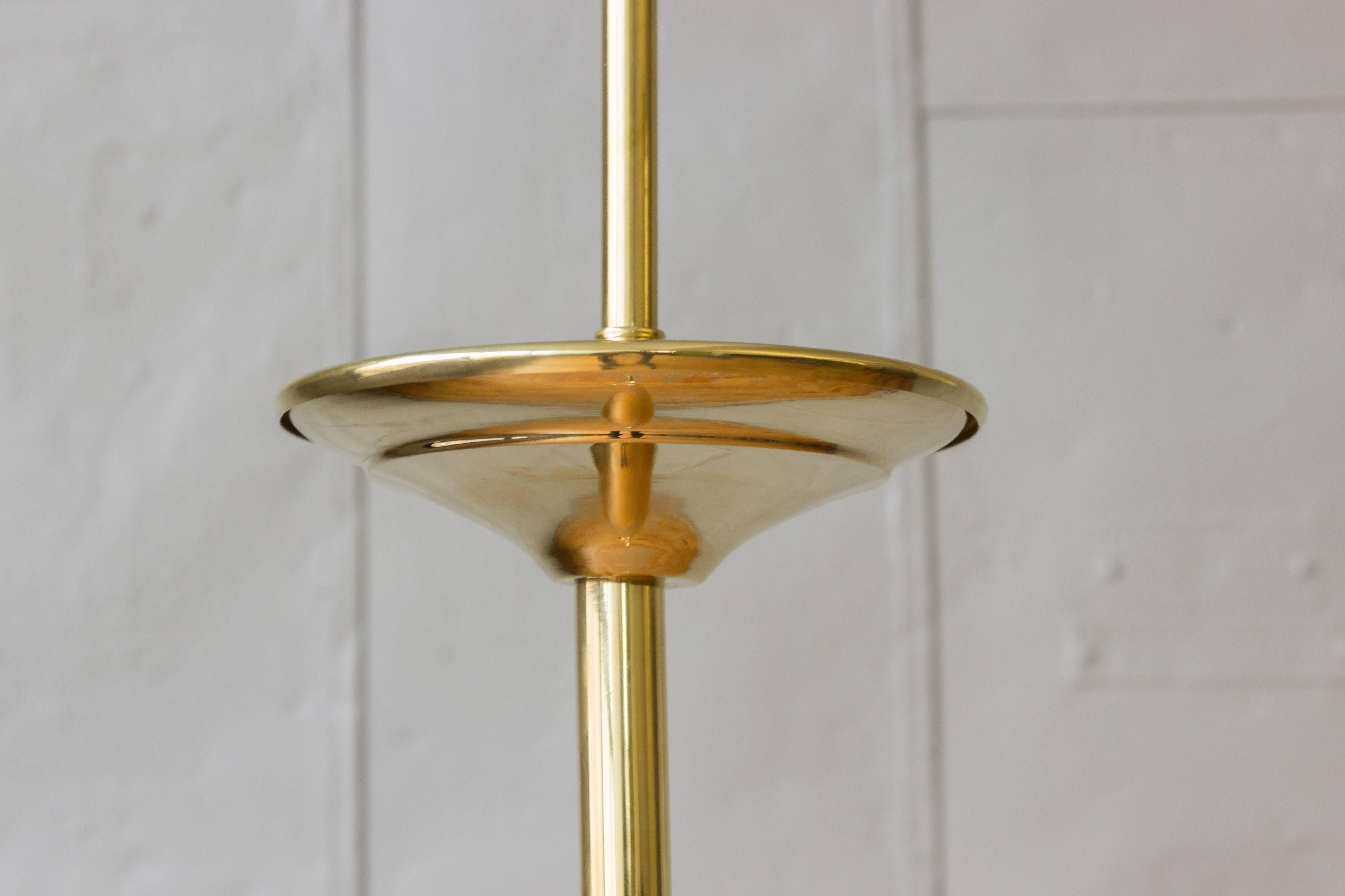 French Brass Floor Lamp with Tripod Base