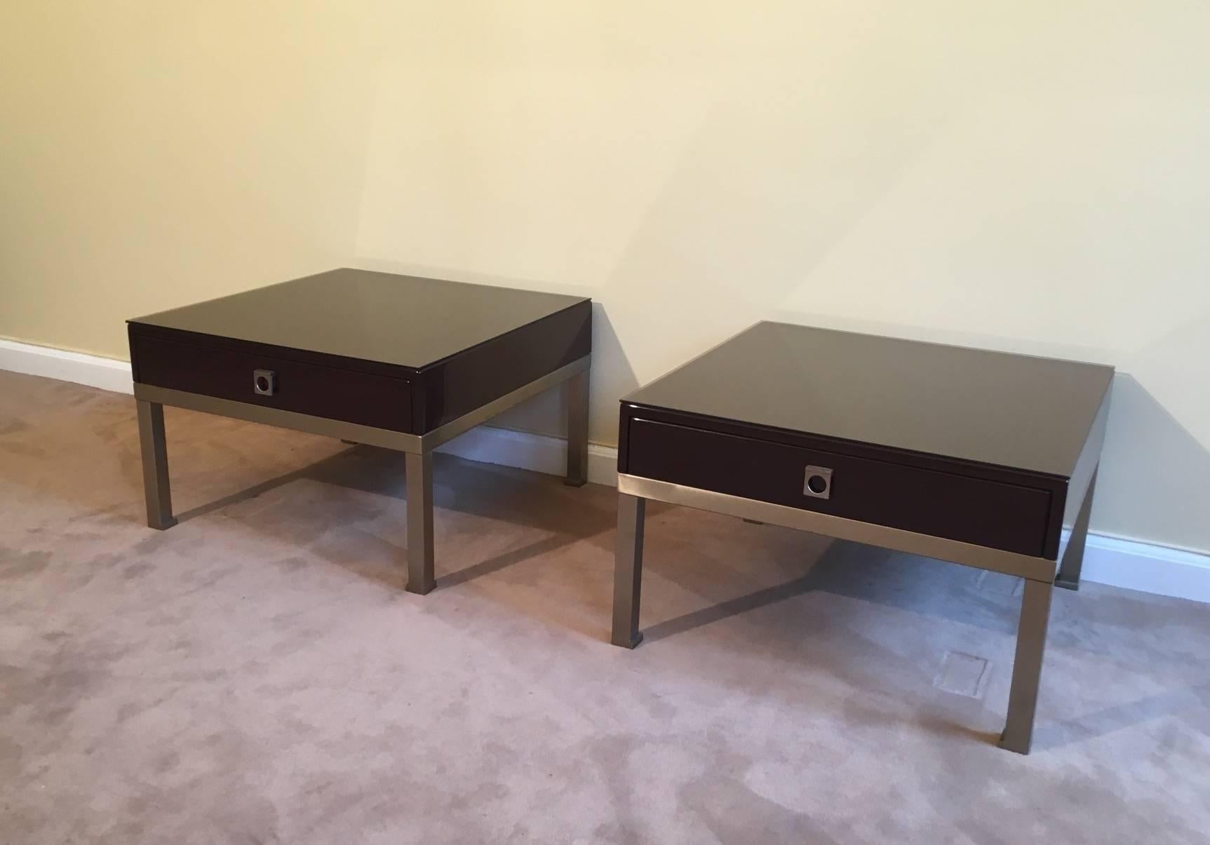 1970s French Pair of Side Tables by Guy Lefèvre for Maison Jansen 3