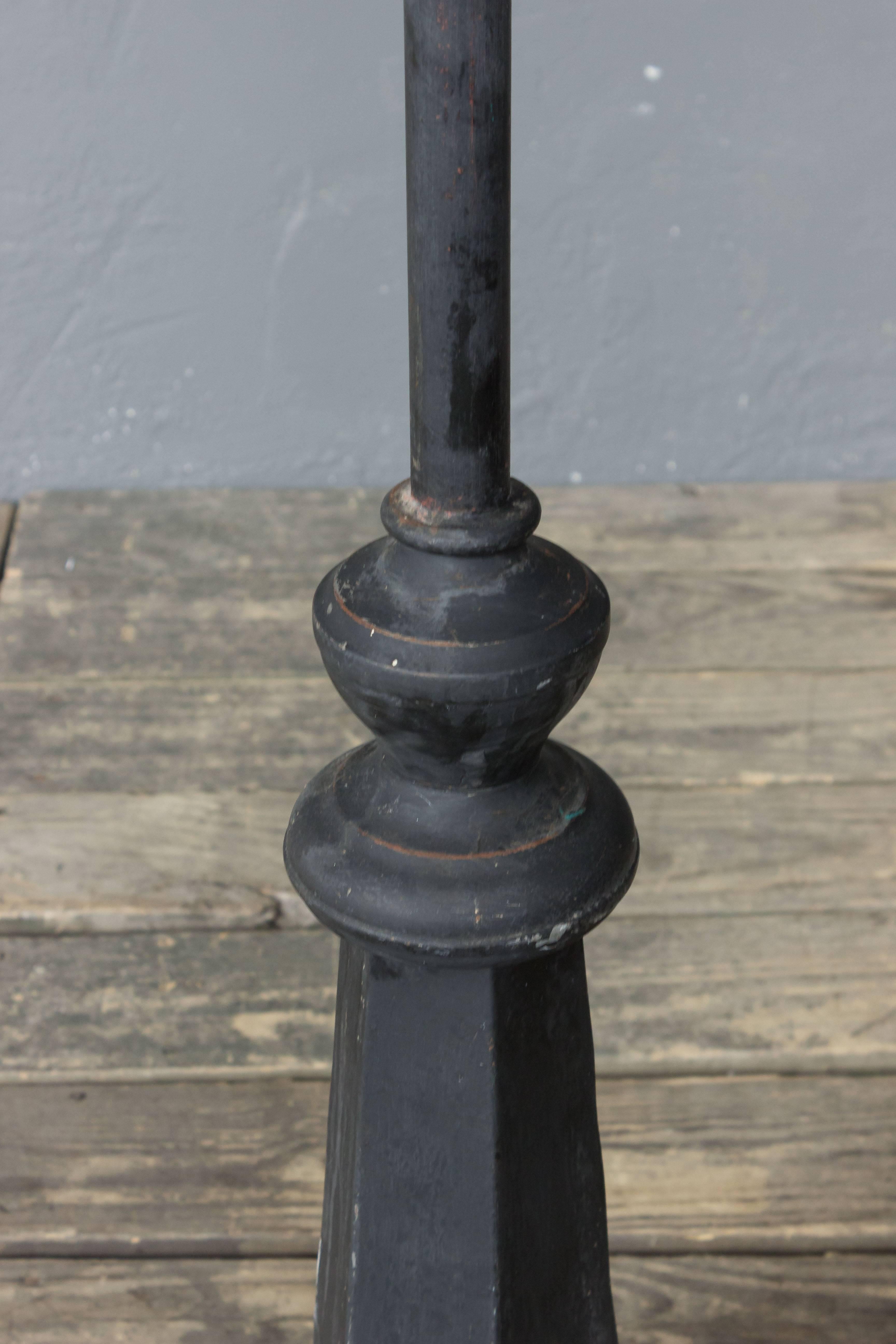 French Large Metal and Iron Industrial Floor Lamp