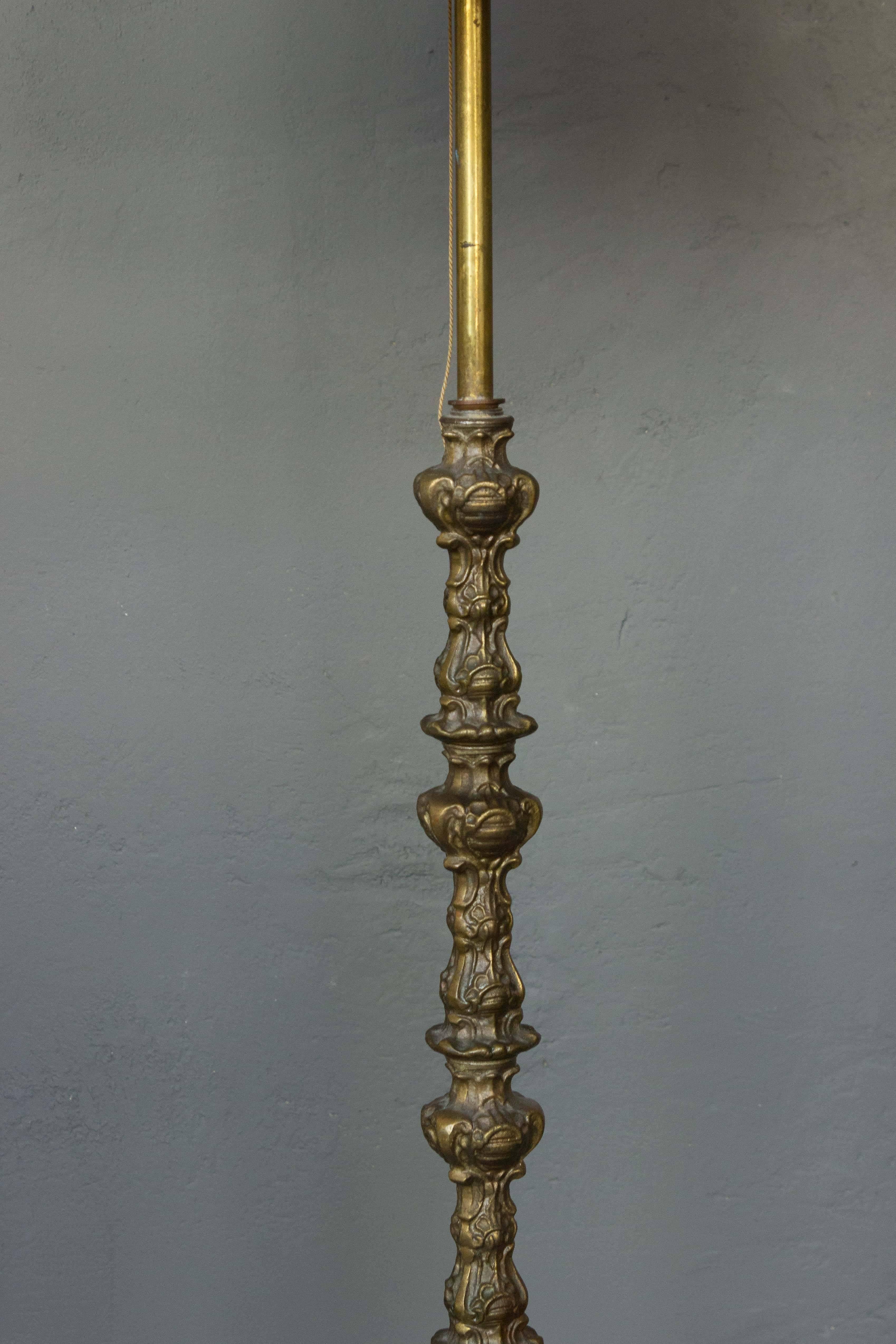 French Baroque Style Spanish Bronze Floor Lamp