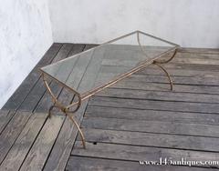 Vintage Faux Bamboo Gilt Iron Table
