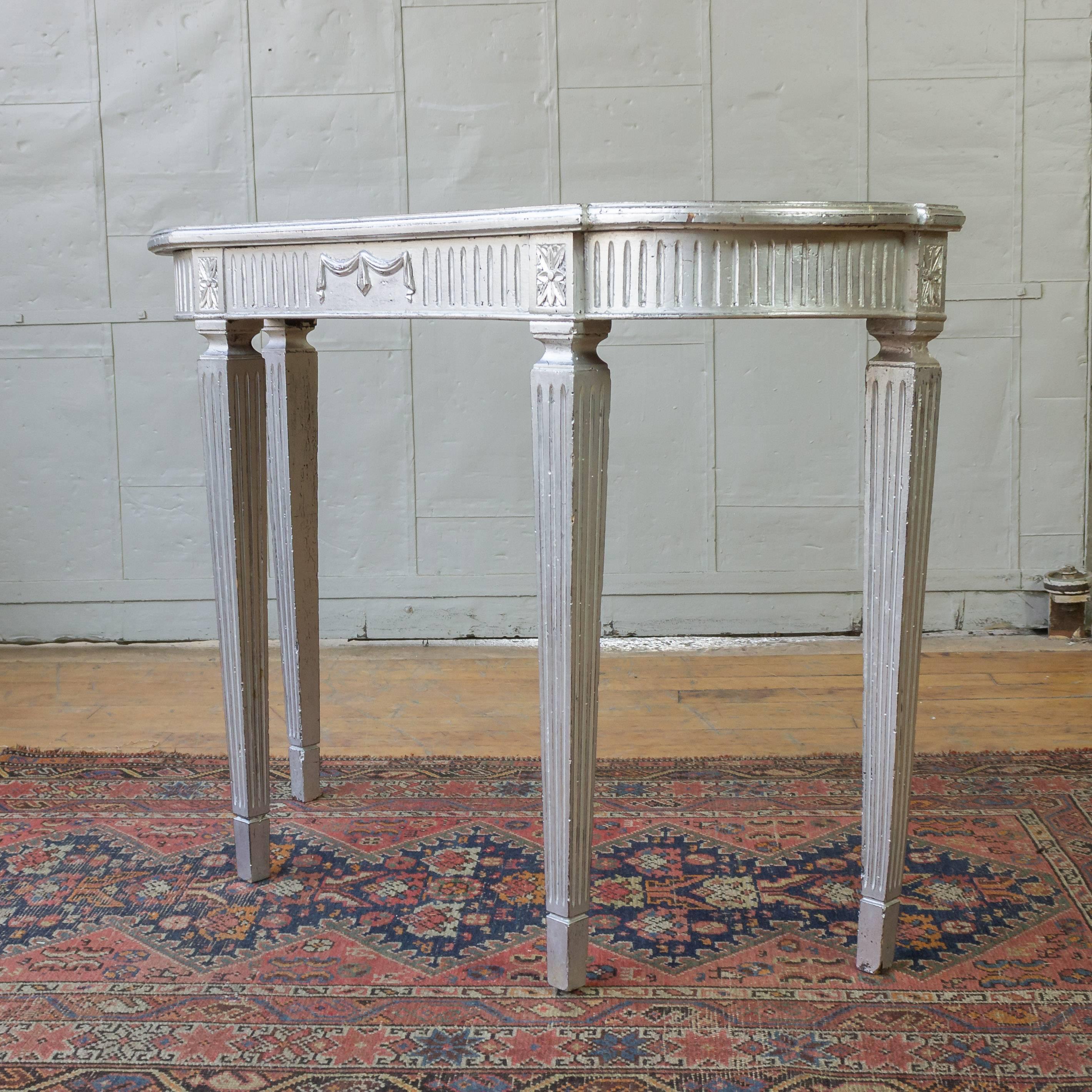 Paint French 1940s Silvered Neoclassical Style Console