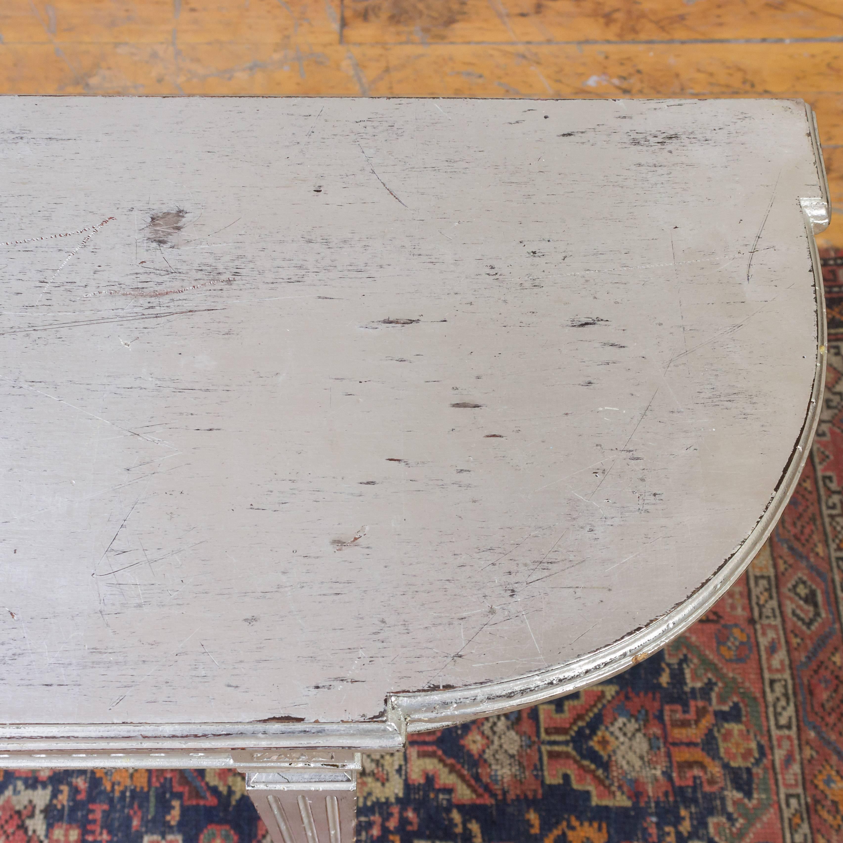 French 1940s Silvered Neoclassical Style Console 2