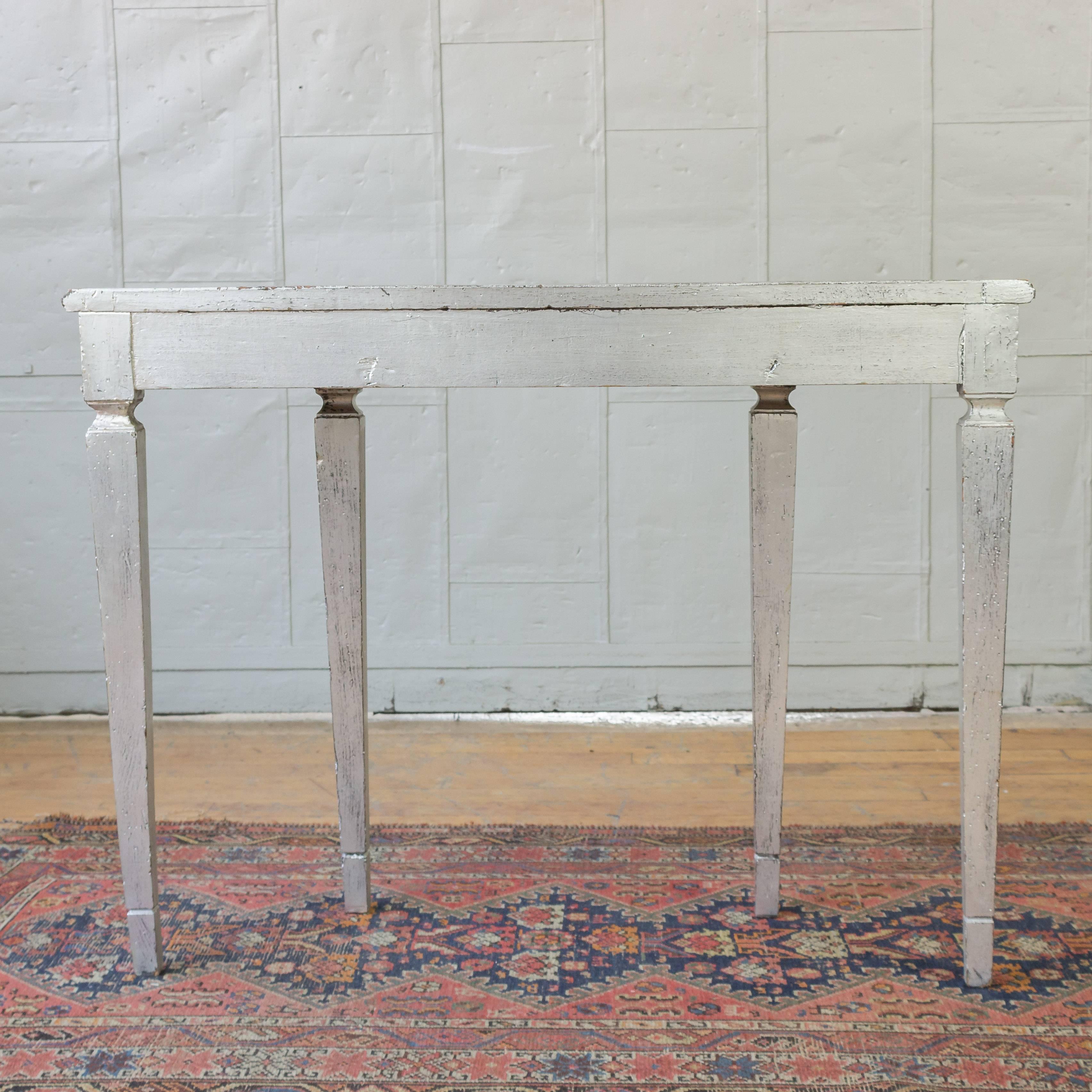 French 1940s Silvered Neoclassical Style Console 1