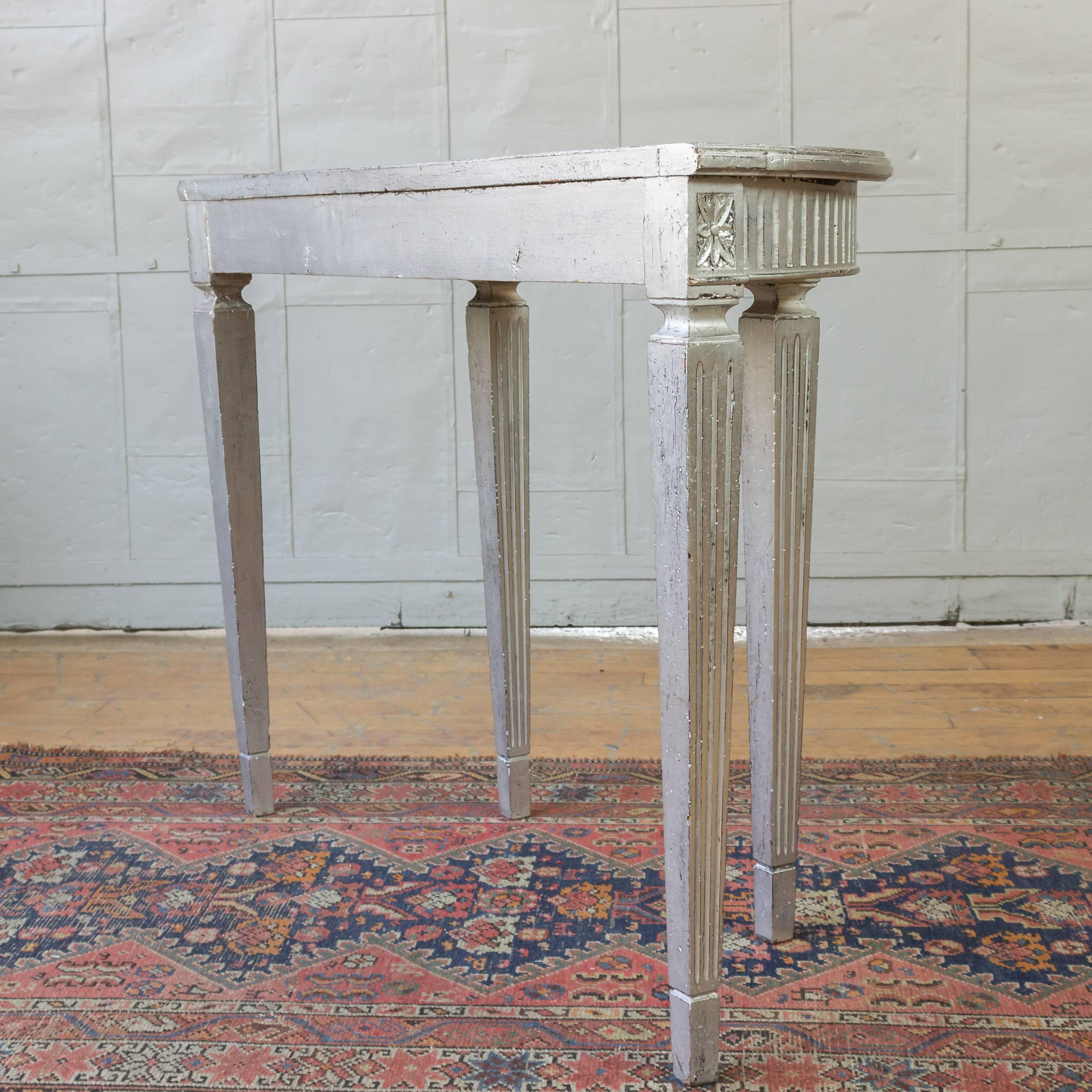 Mid-20th Century French 1940s Silvered Neoclassical Style Console