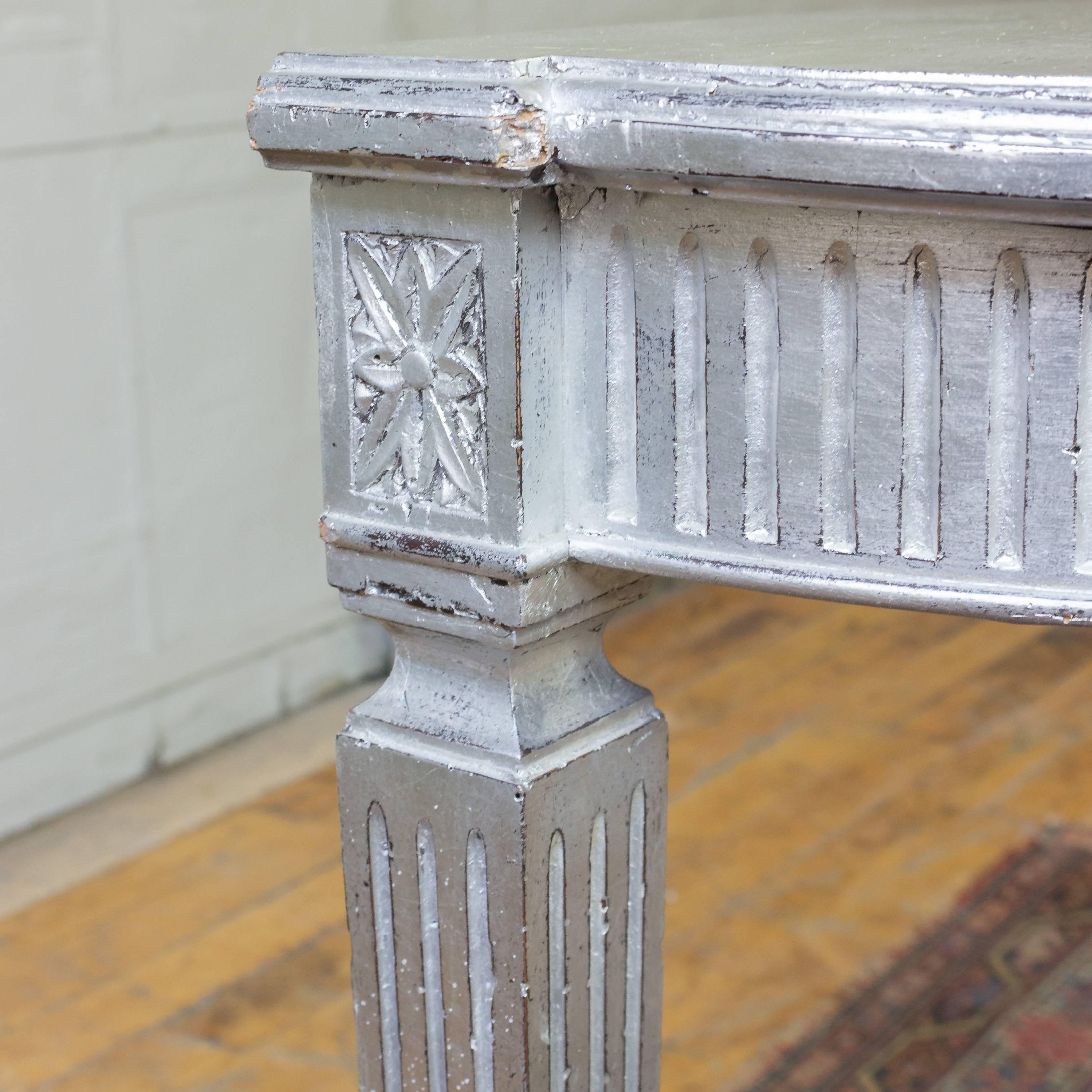 French 1940s Silvered Neoclassical Style Console 5
