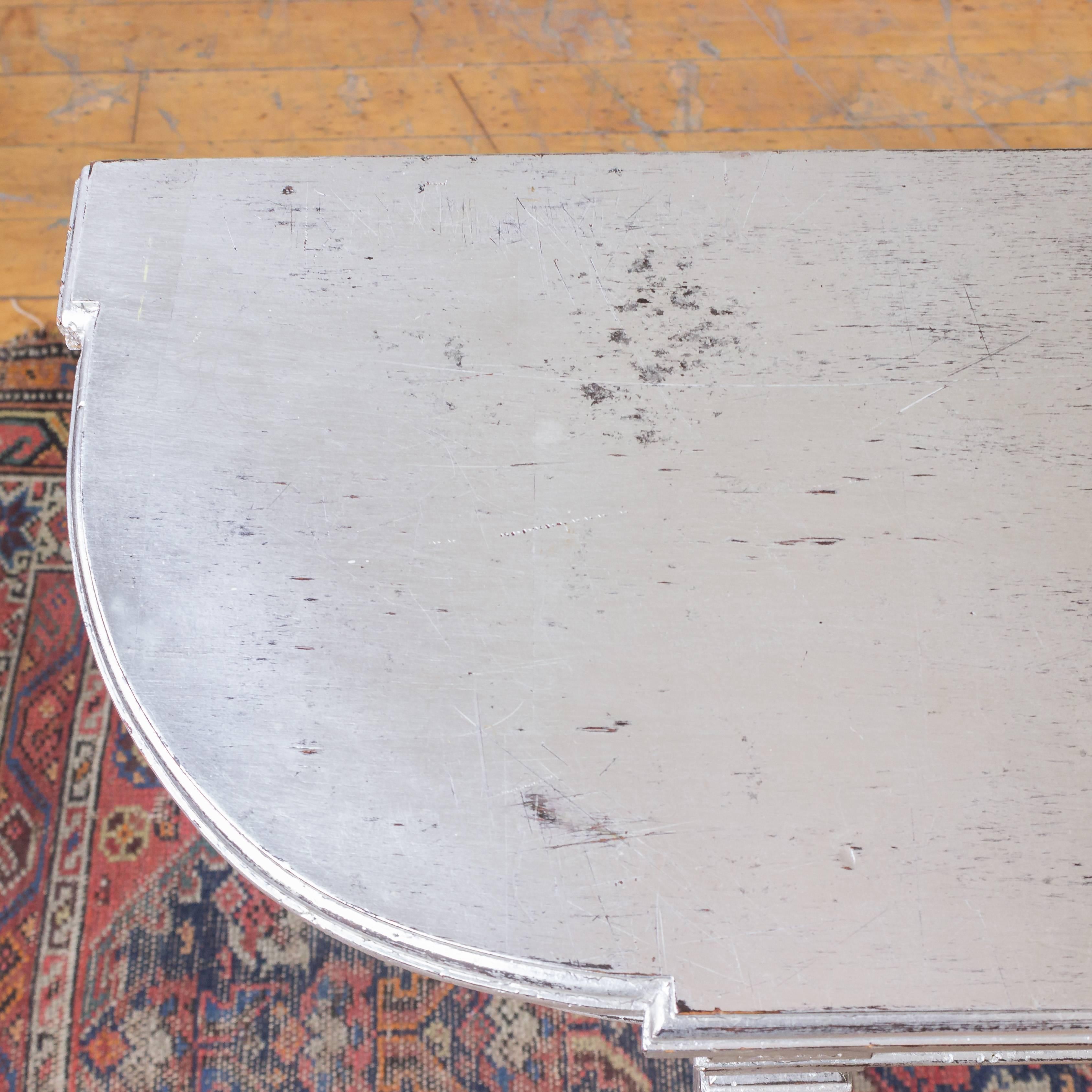 French 1940s Silvered Neoclassical Style Console 1