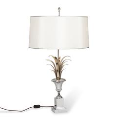 Polished Nickel Table Lamp by Charles et Cie, French, 1960s