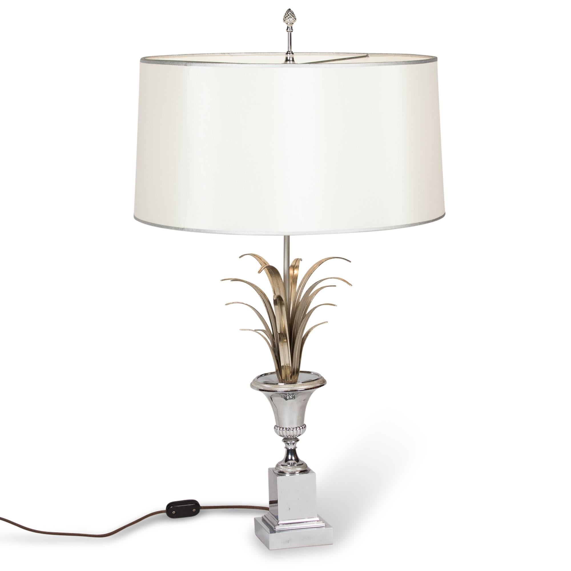 Polished Nickel Table Lamp by Charles et Cie, French, 1960s In Excellent Condition For Sale In Hoboken, NJ